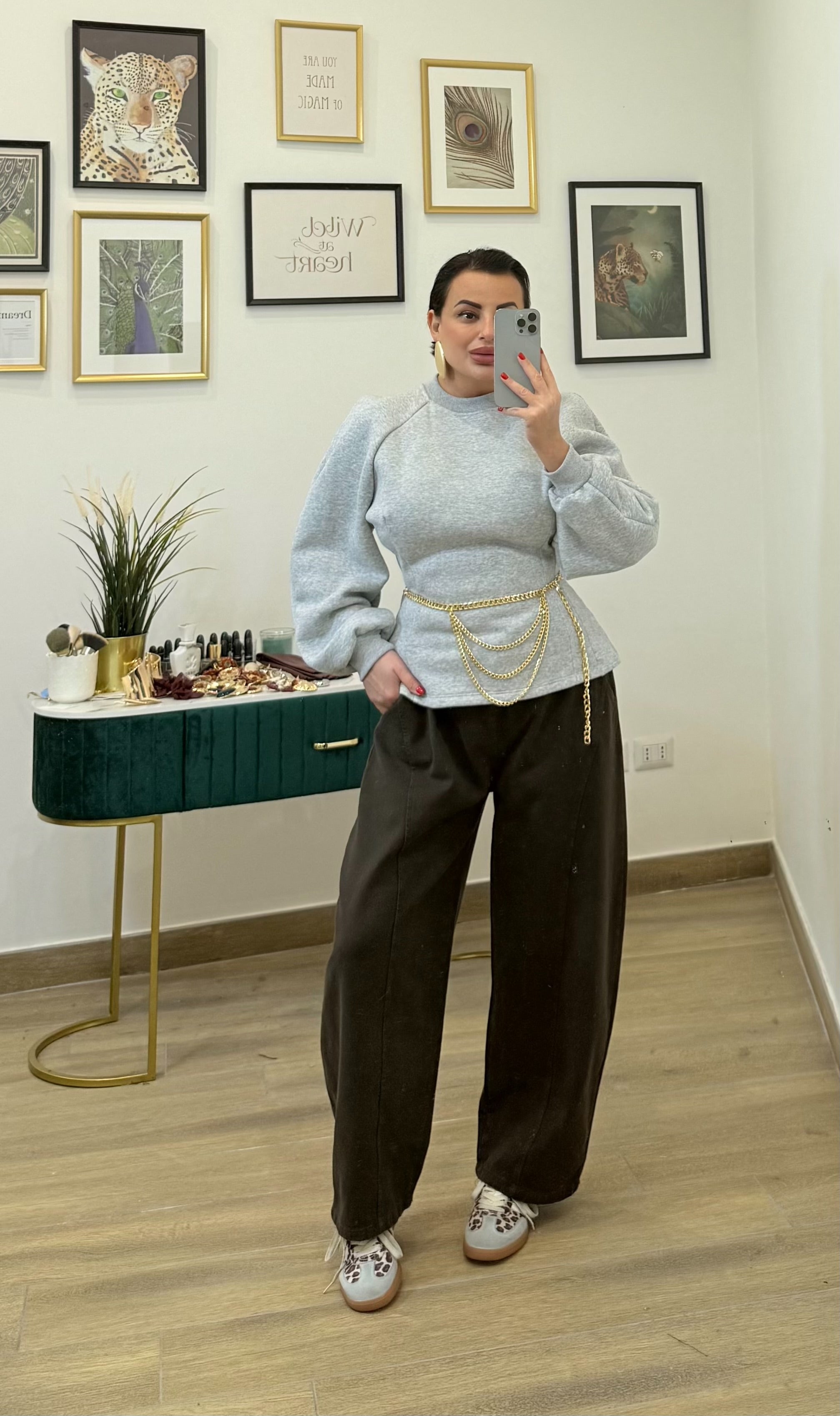 Felpa avvitata grigia