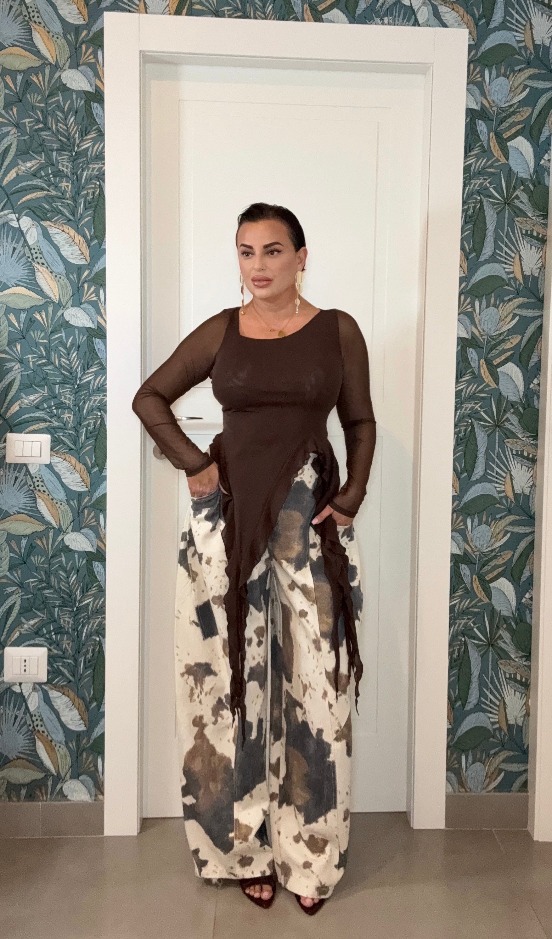 Maglia Volant marrone