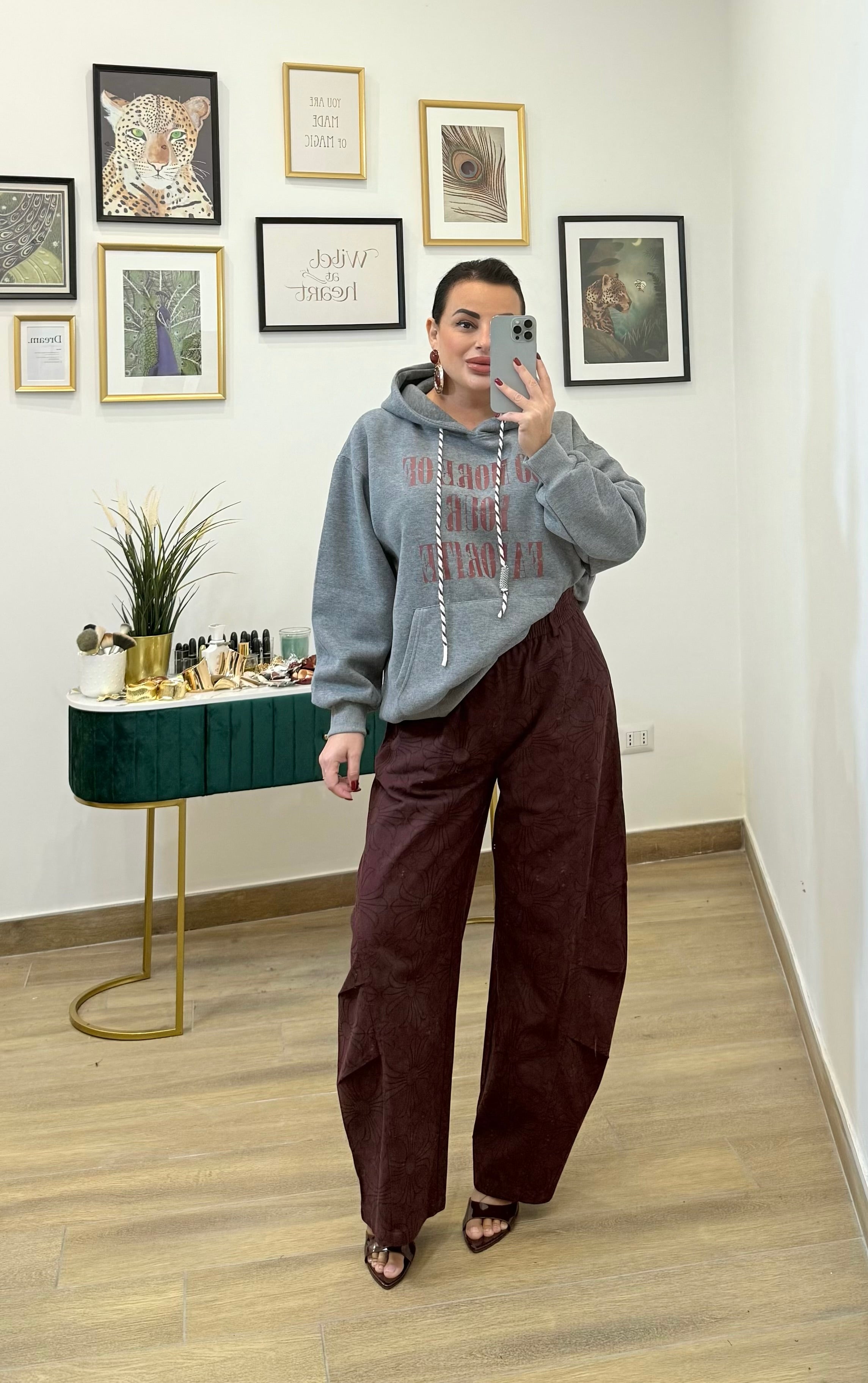 Pantalone ballon disegnato bordo