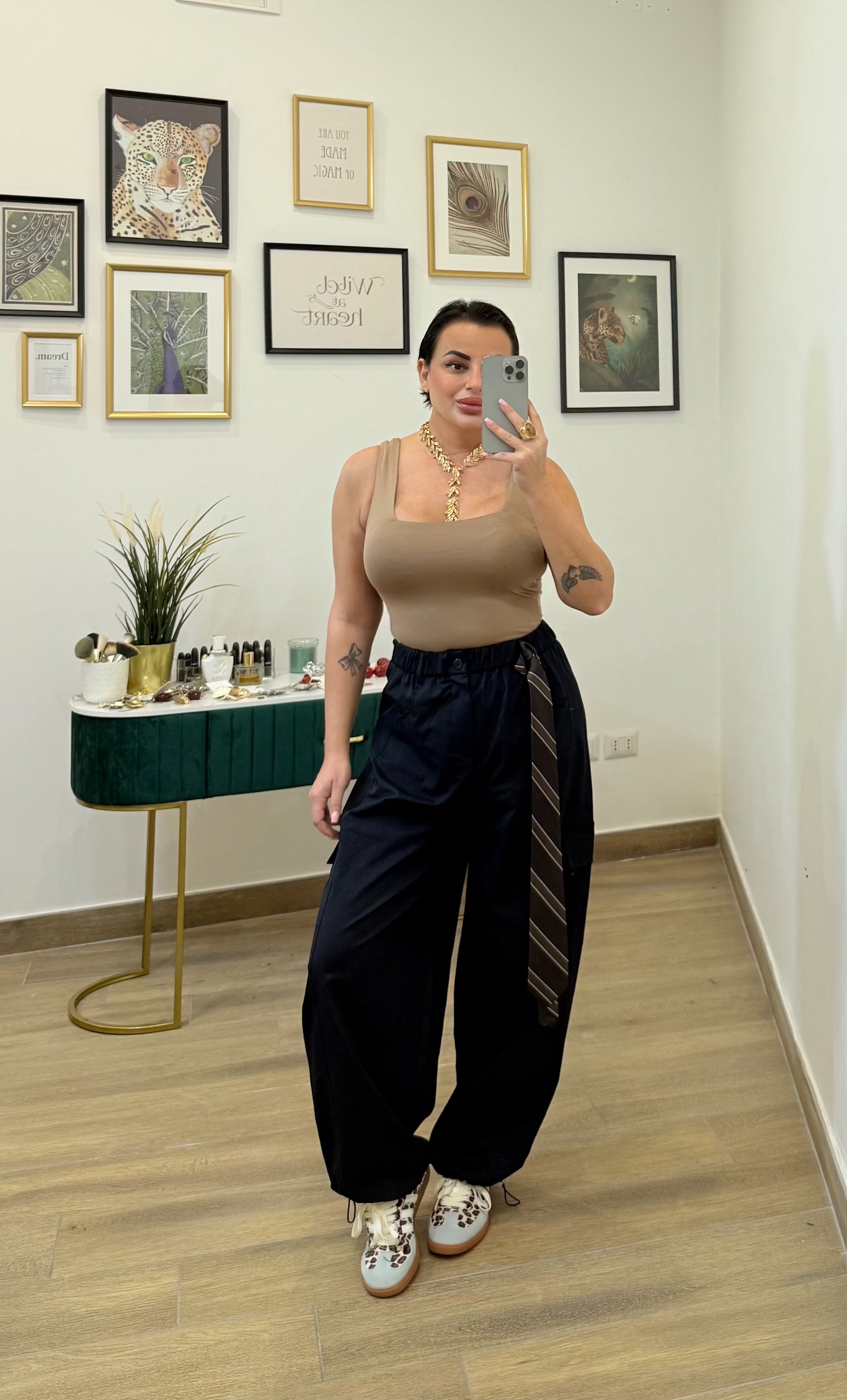 Body scollo quadrato Gold