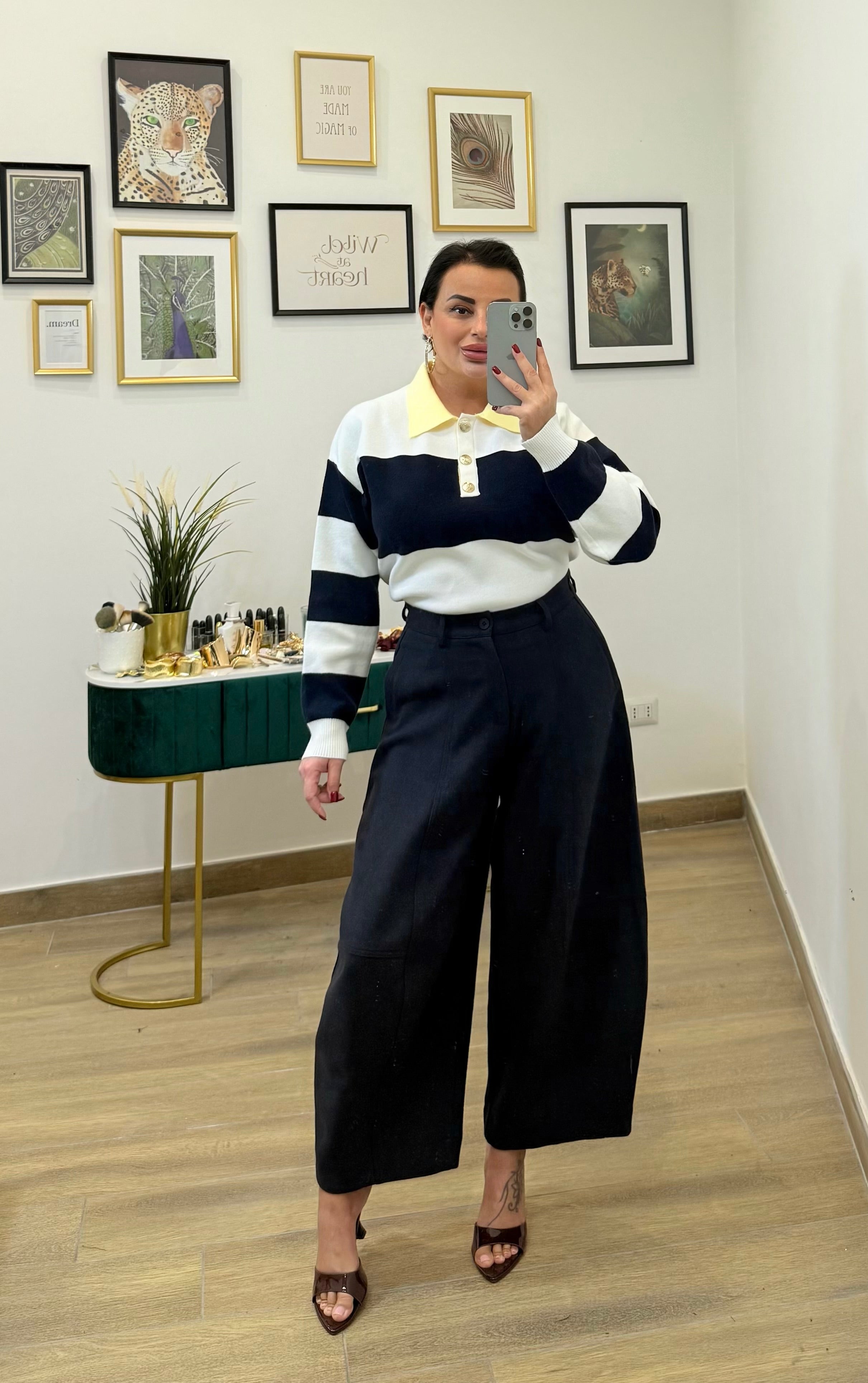 Maglia colletto blue/yellow