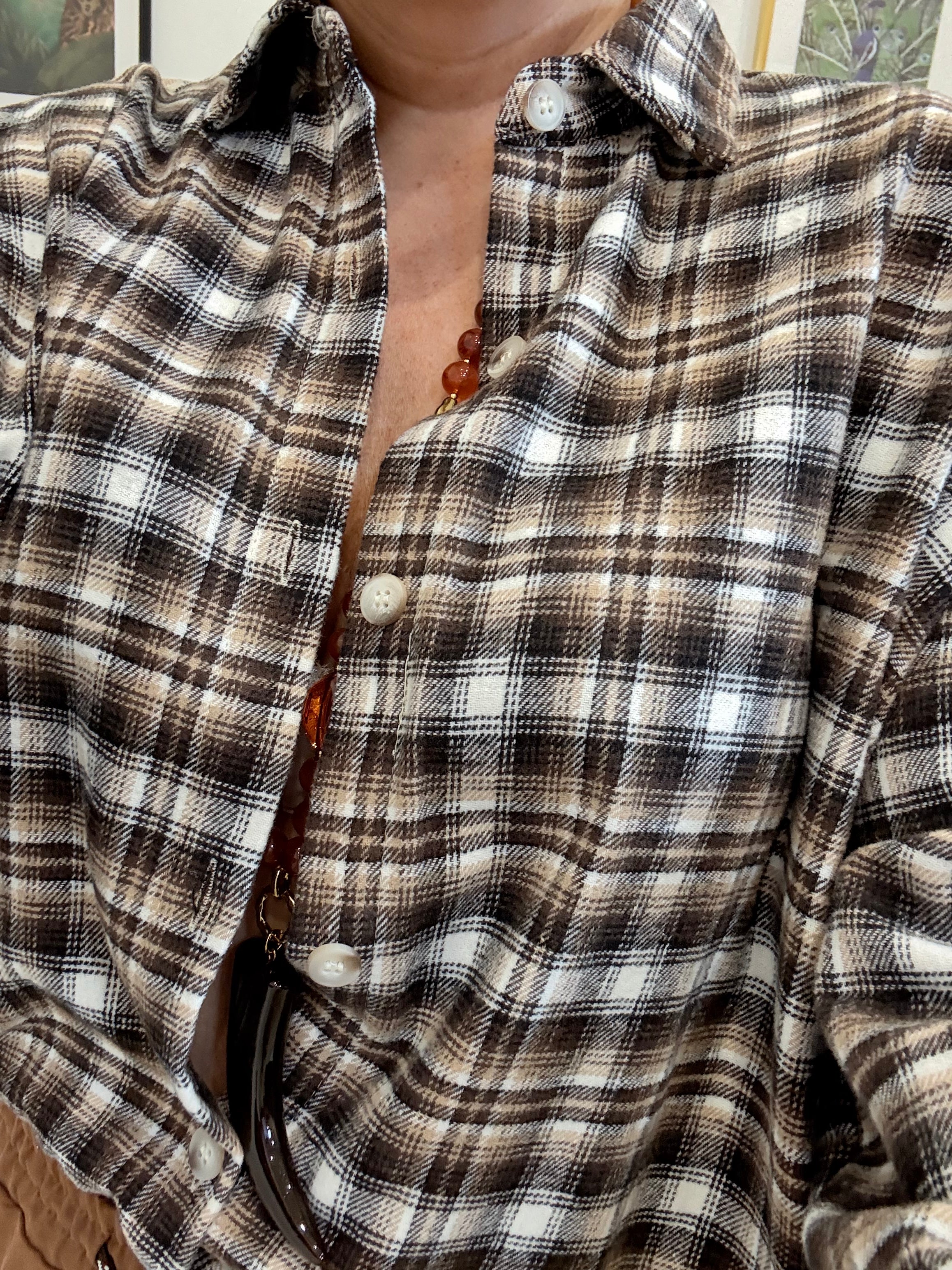 Camicia flanella nocciola