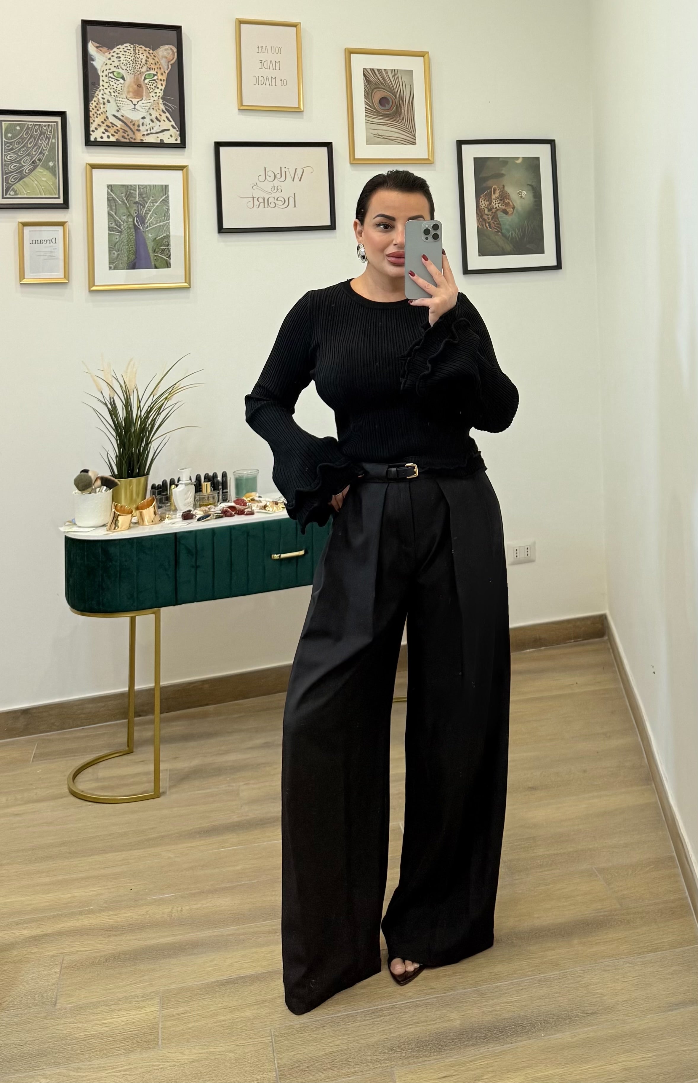 Maglia costine Volant nera