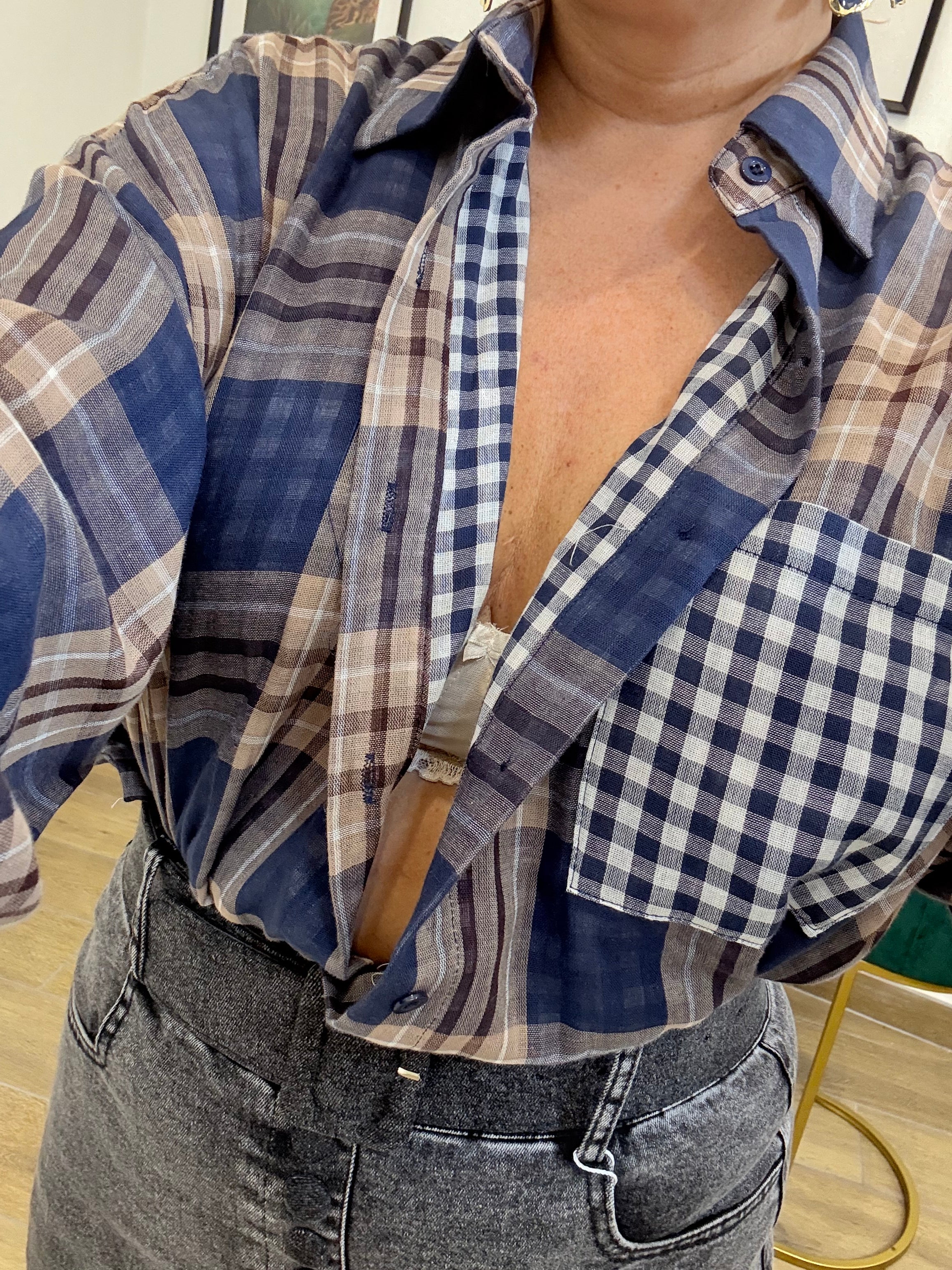 Camicia quadri e quadretti notte