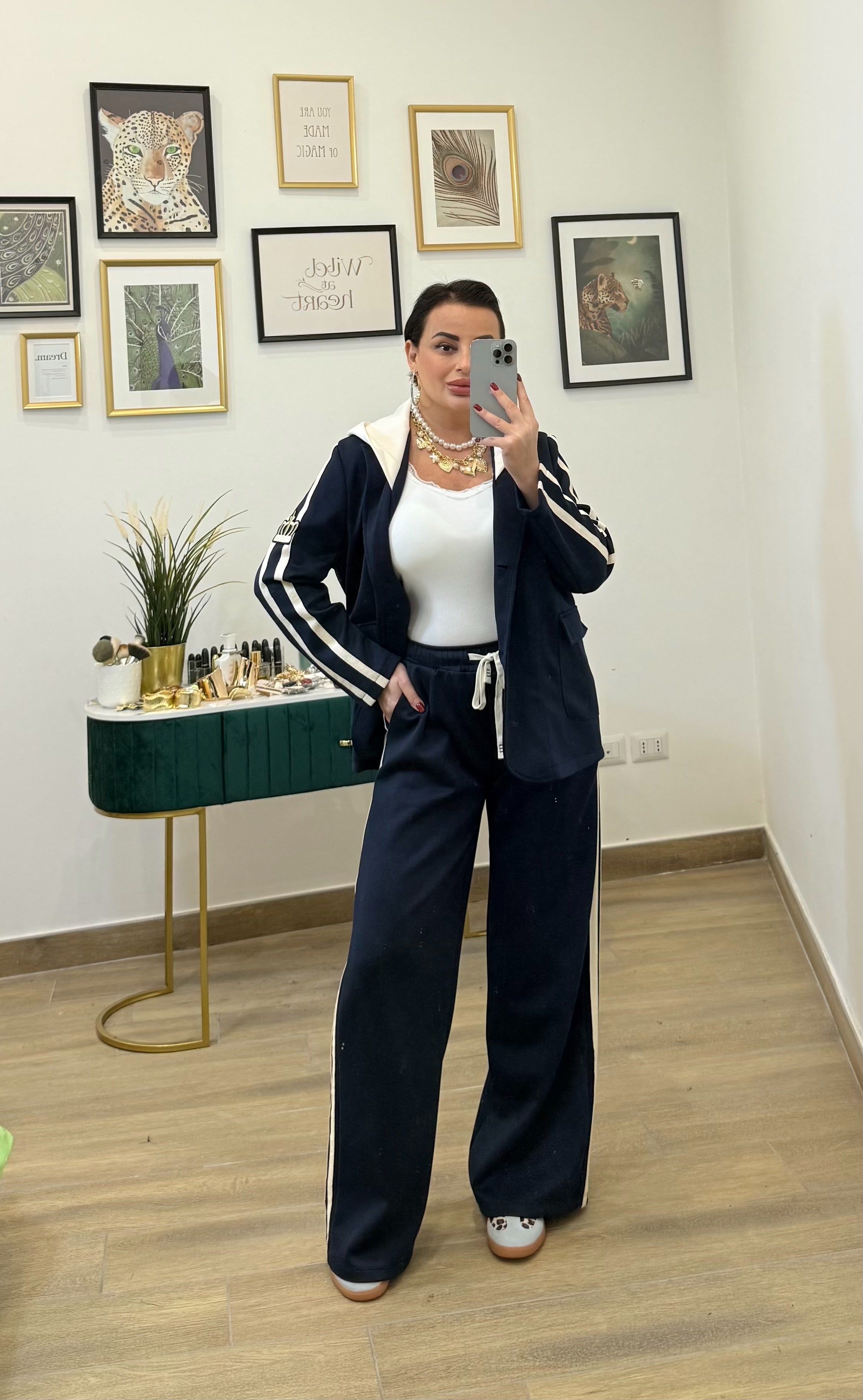 Coordinato tuta cappuccio blue