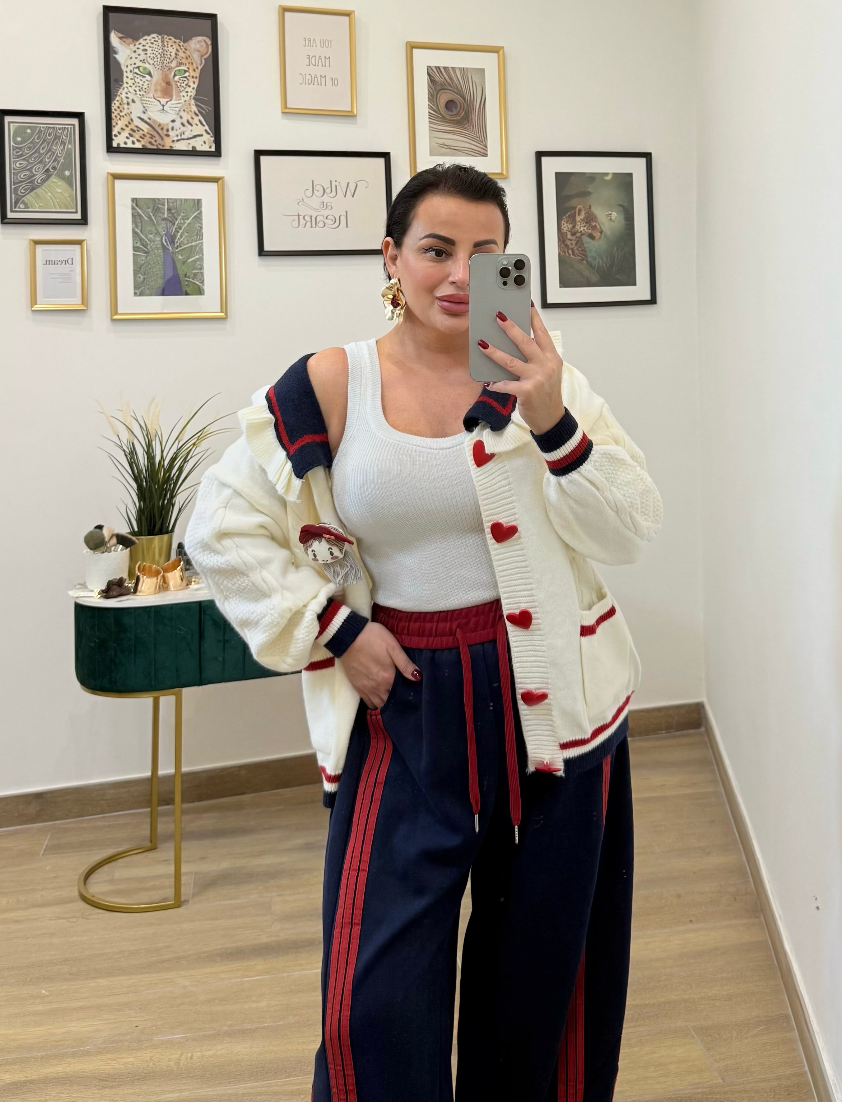 Orecchino piatto perle