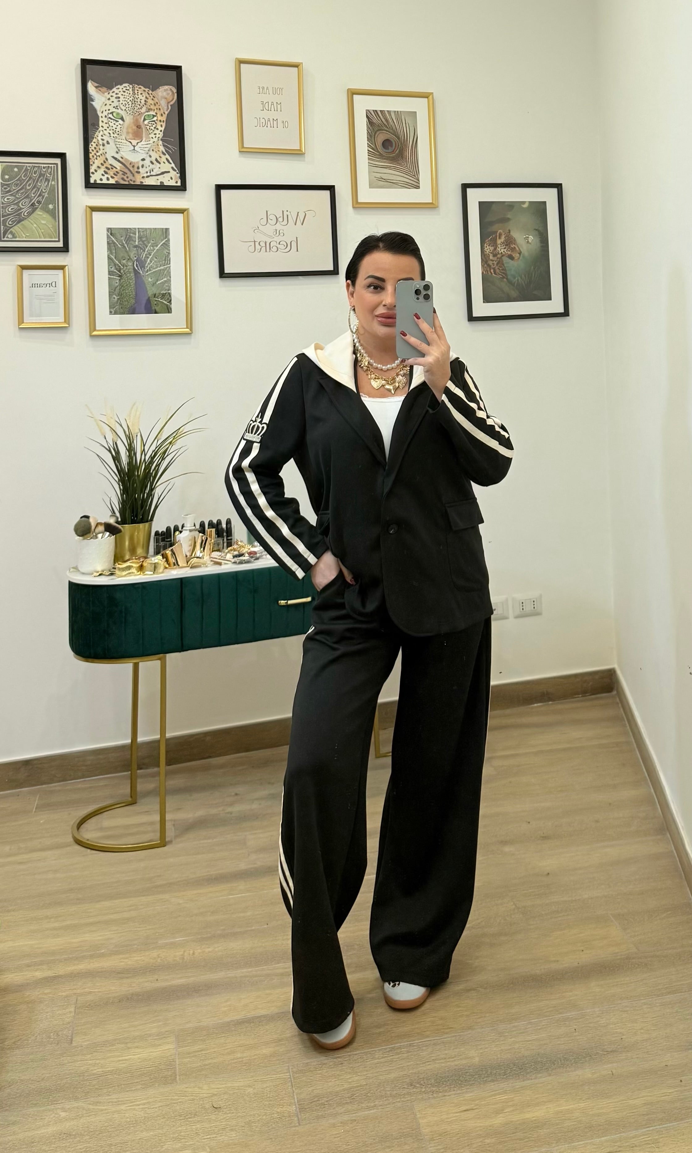 Coordinato tuta cappuccio black