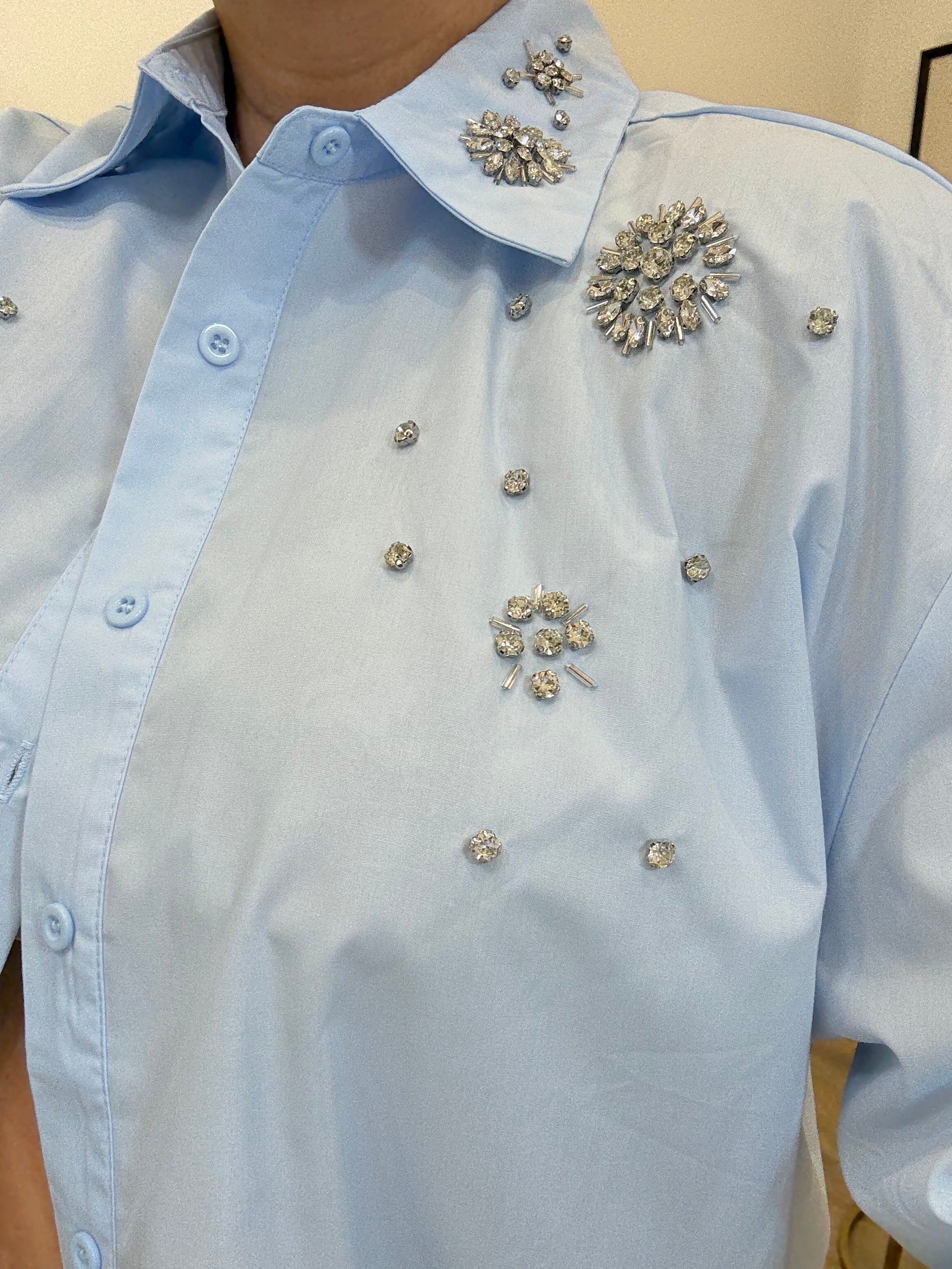 Camicia Swarovski azzurra