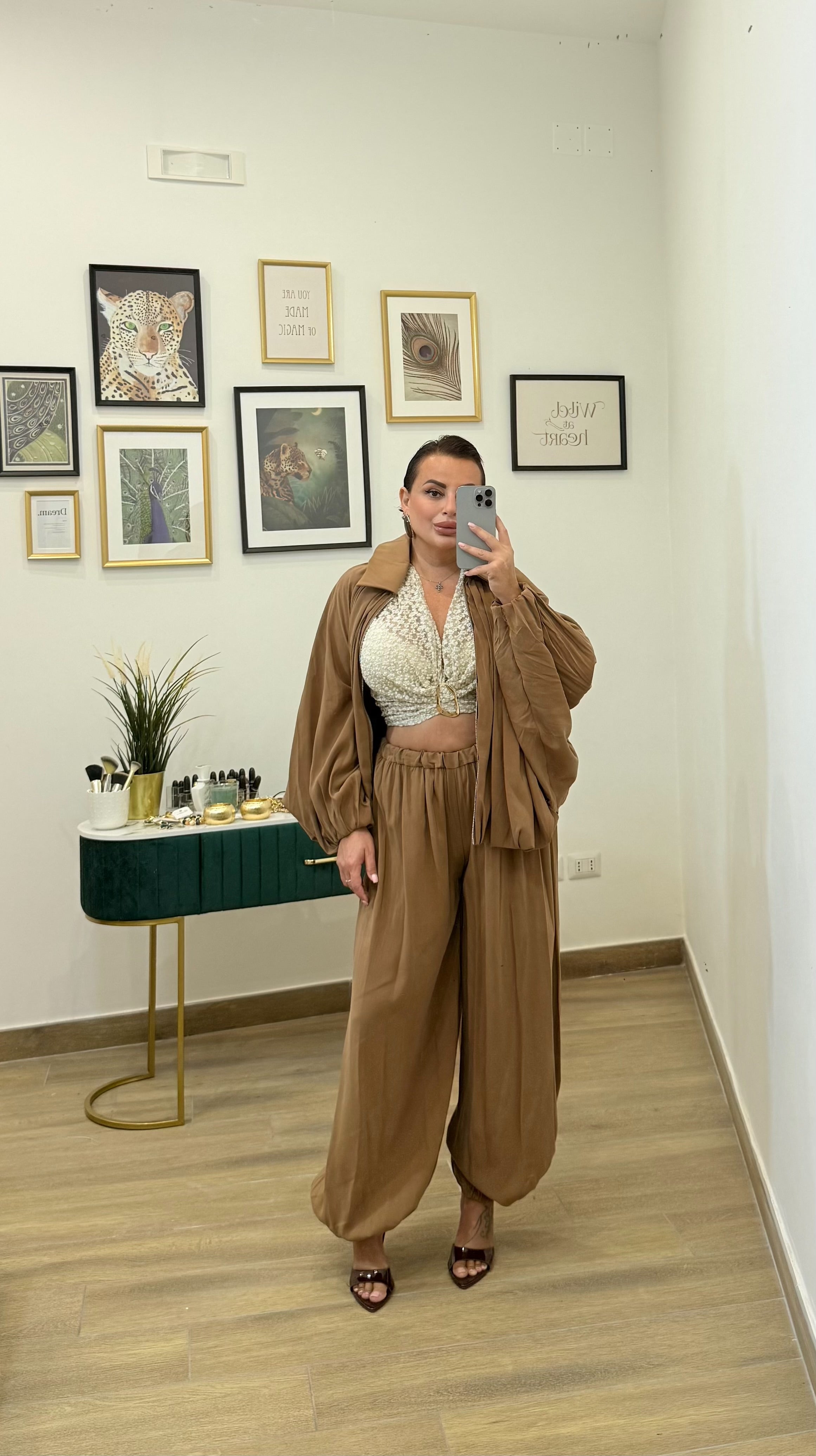 Pantalone morbido biscotto