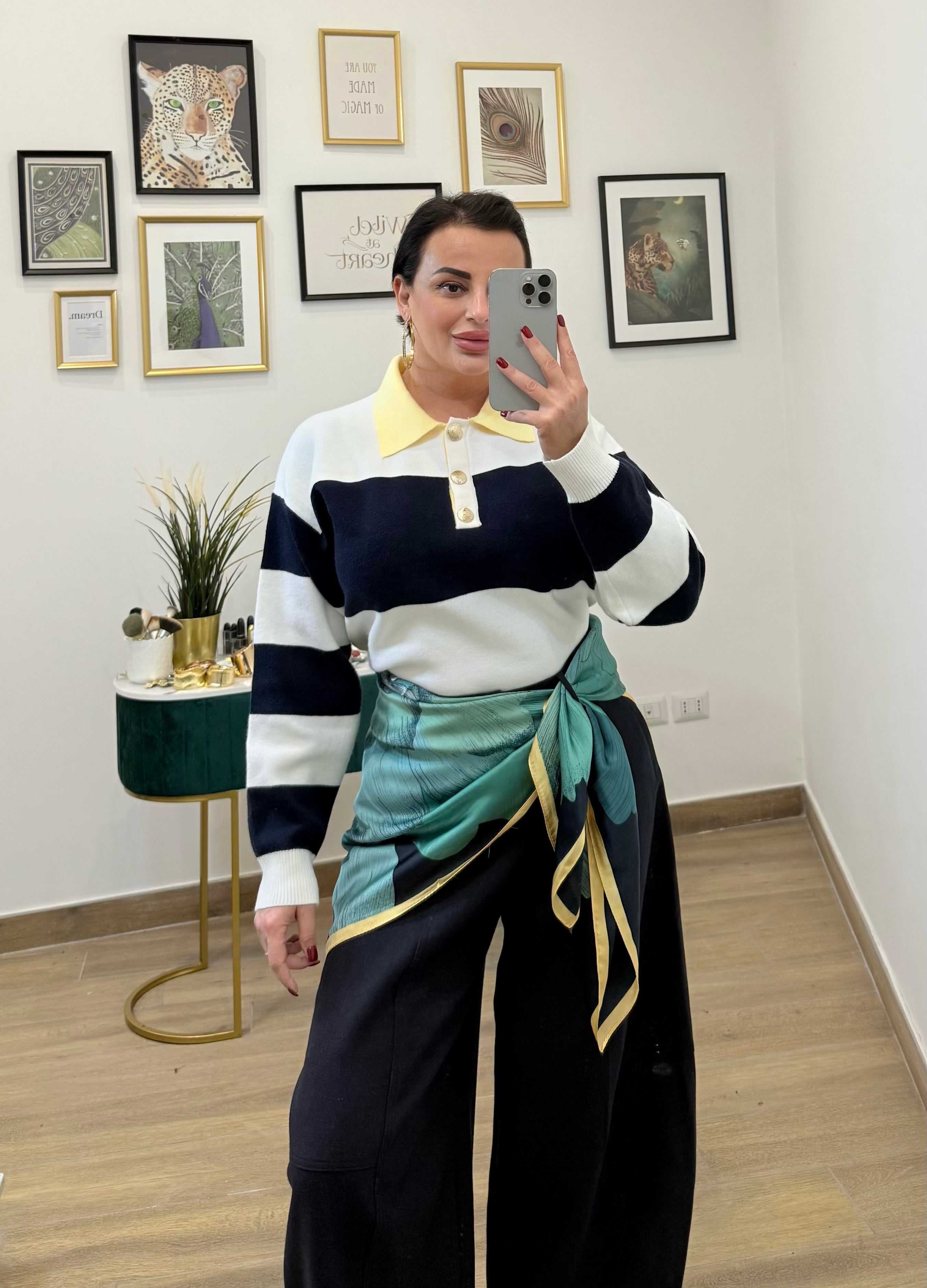 Maglia colletto blue/yellow