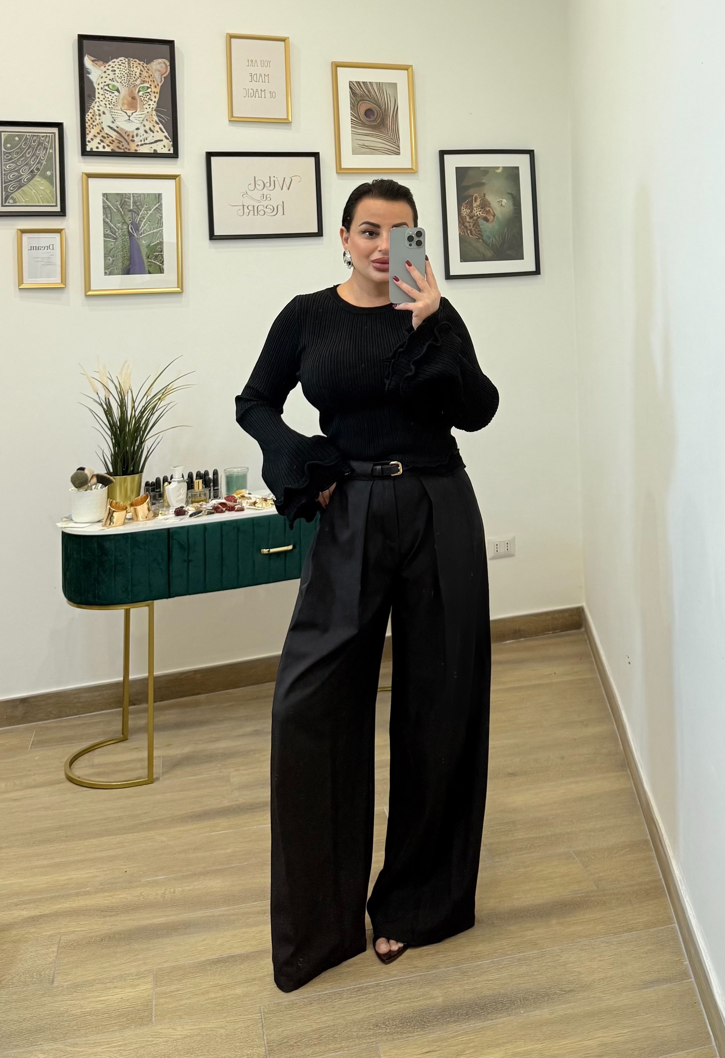 Maglia costine Volant nera