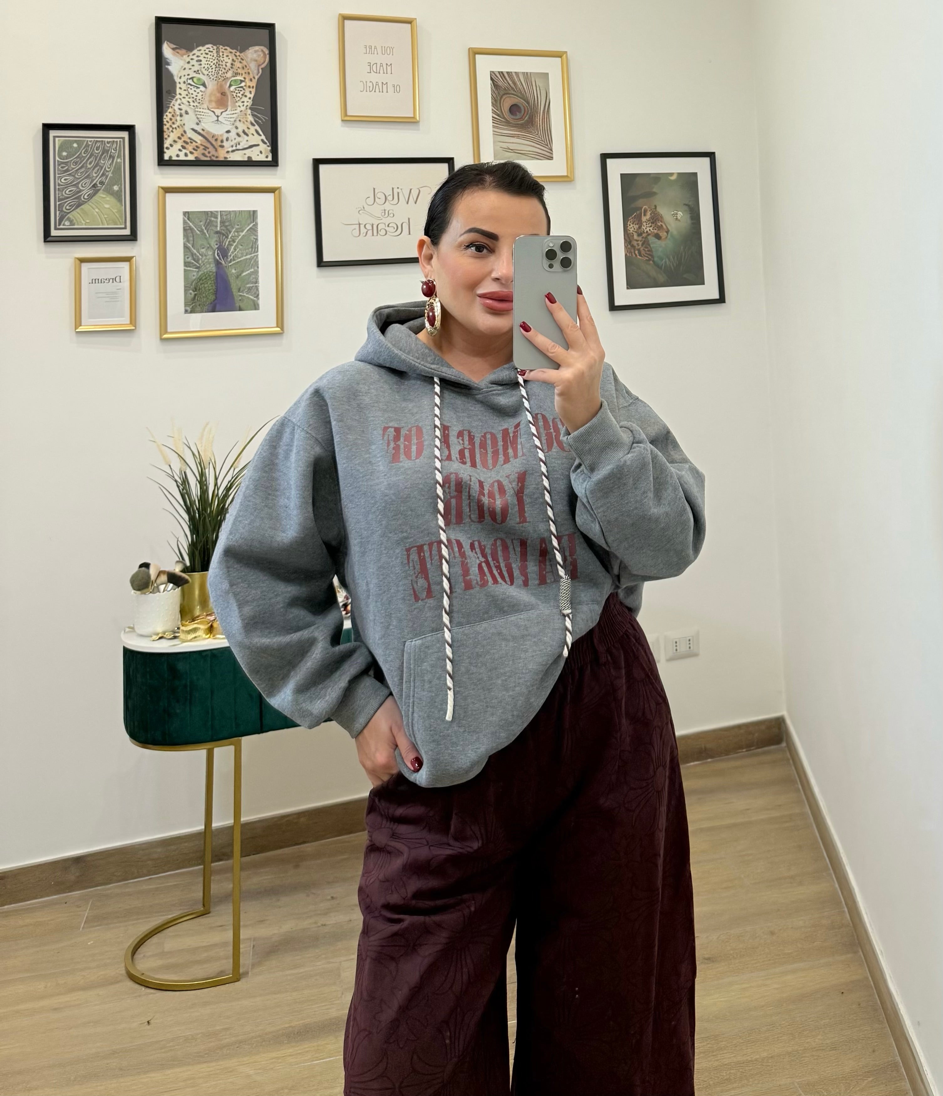 Felpa cappuccio Grey