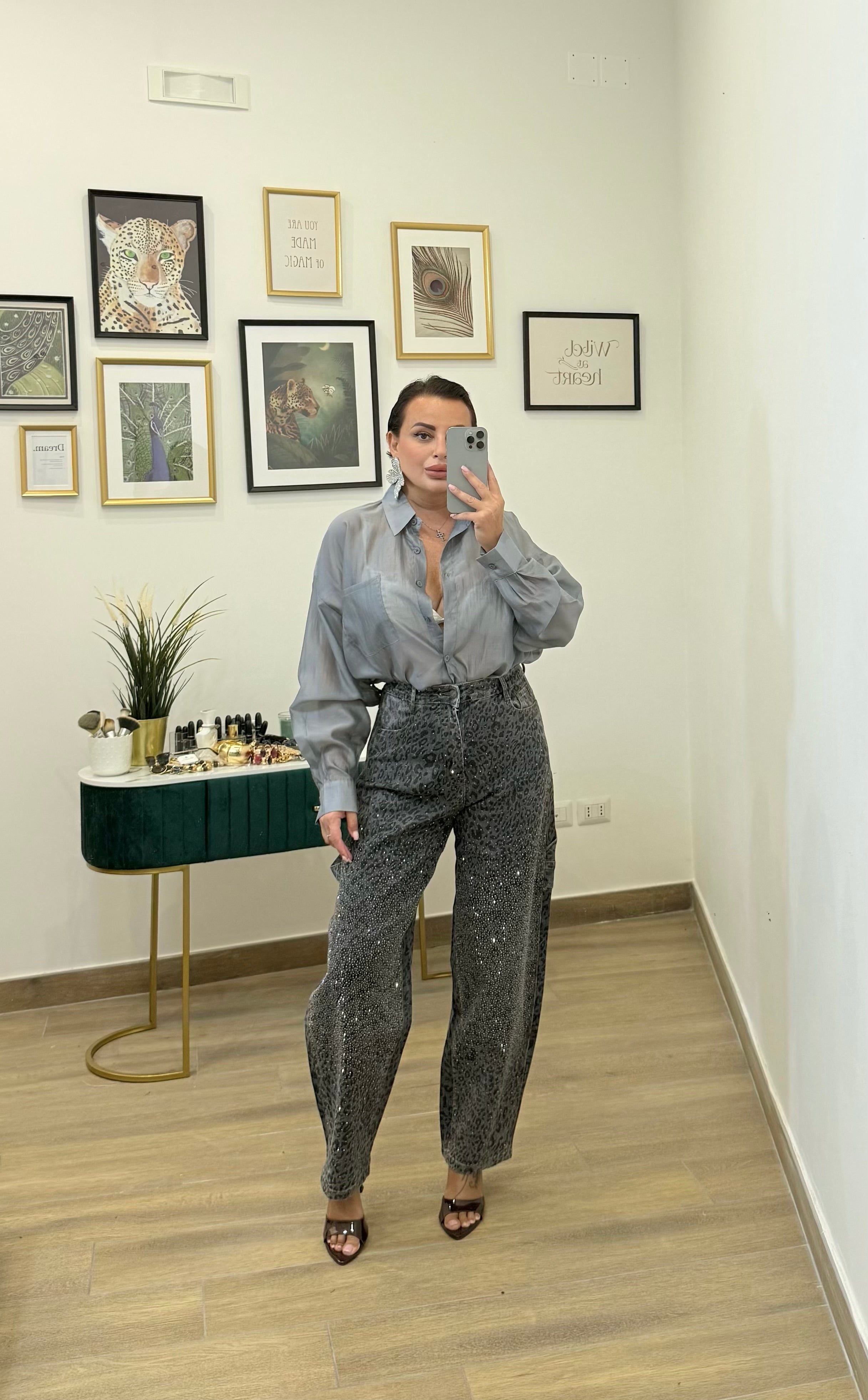 Jeans ballon animalier