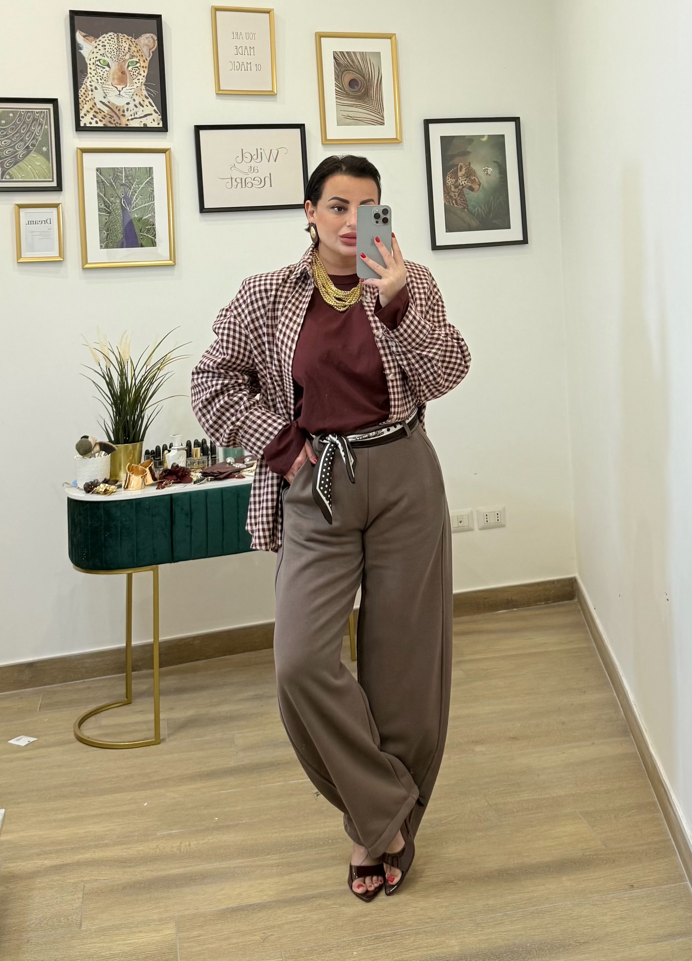 Panta tuta foular Tortora