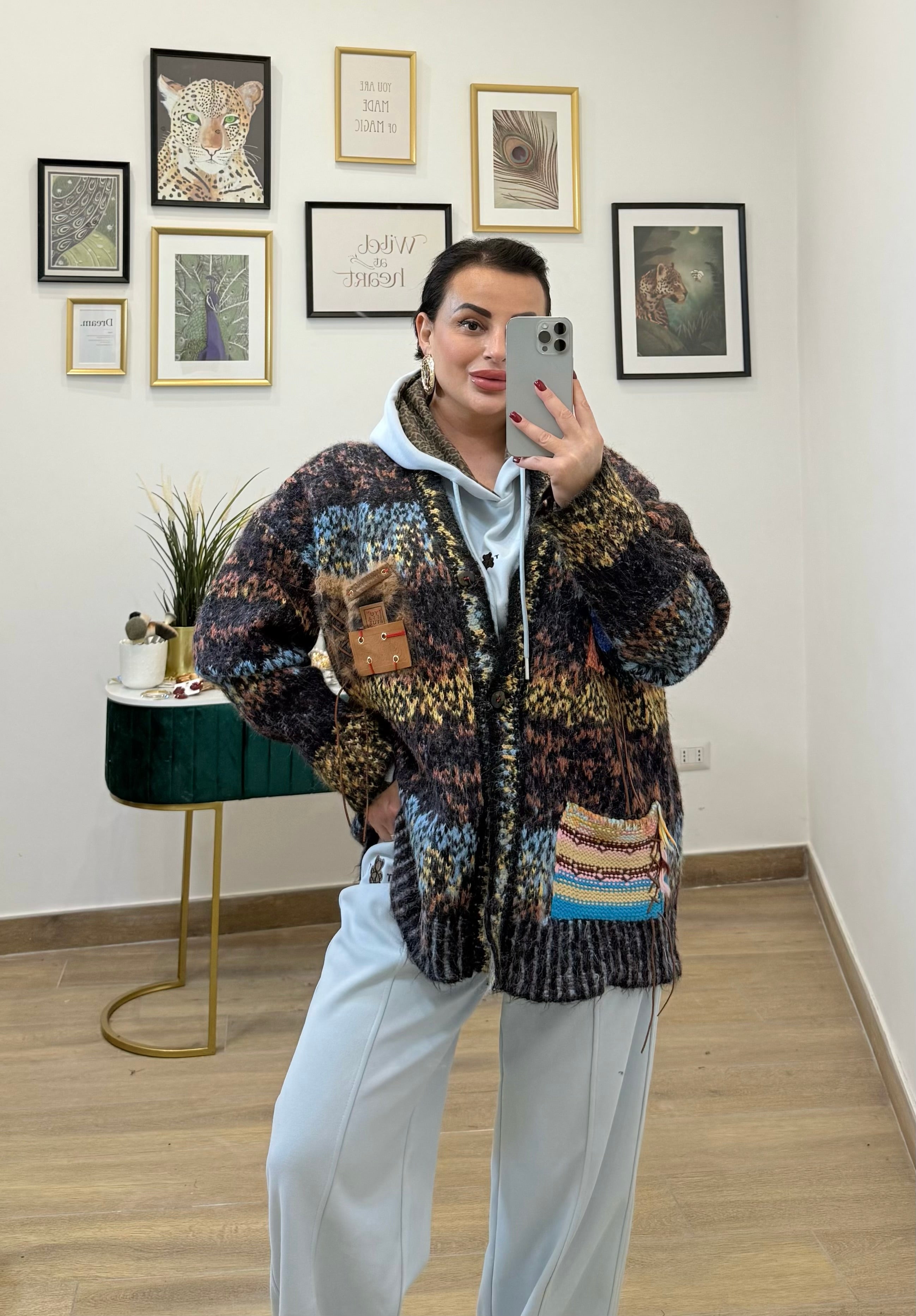 Cardigan giubbino color