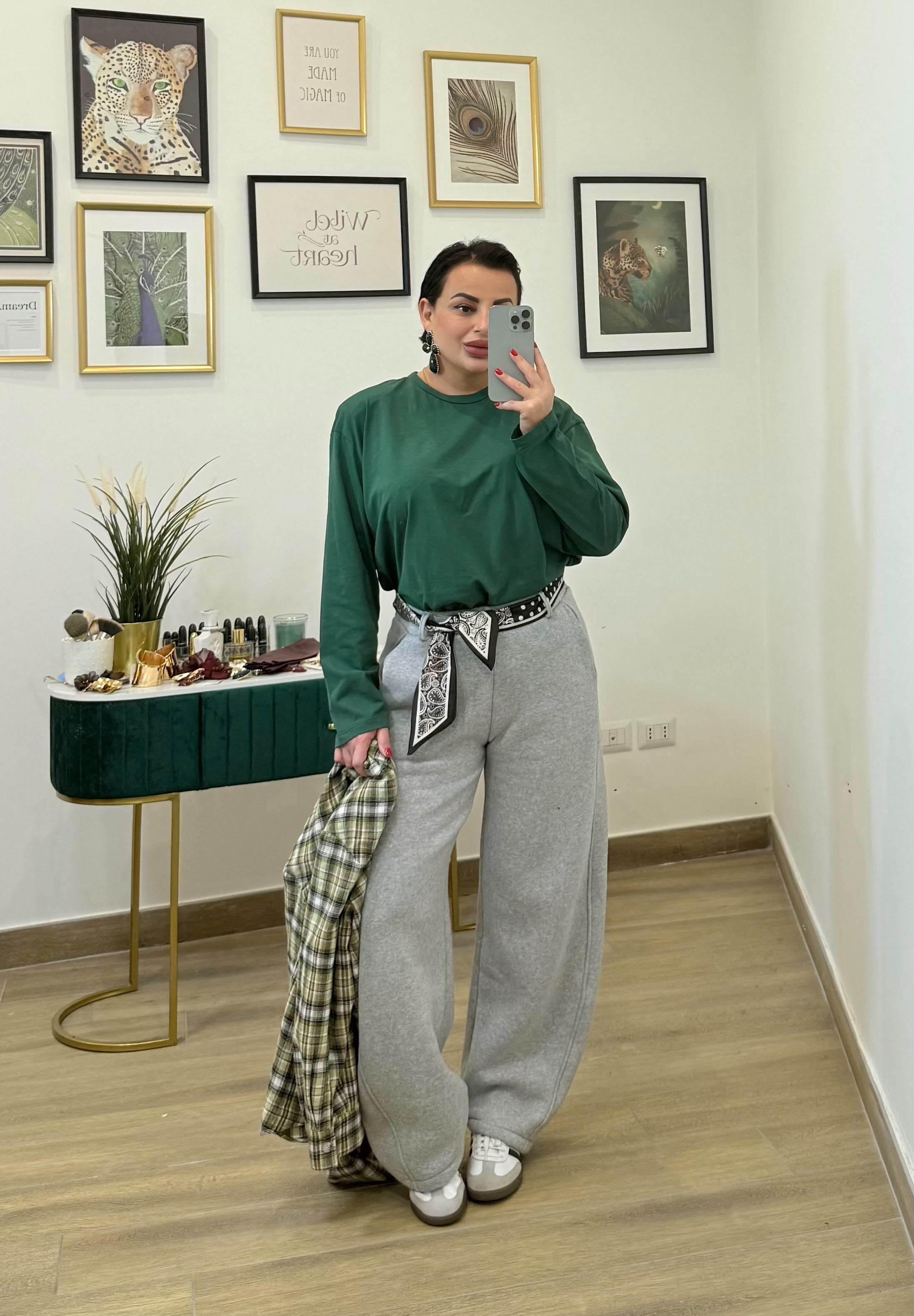 Maglia spalline verde bosco