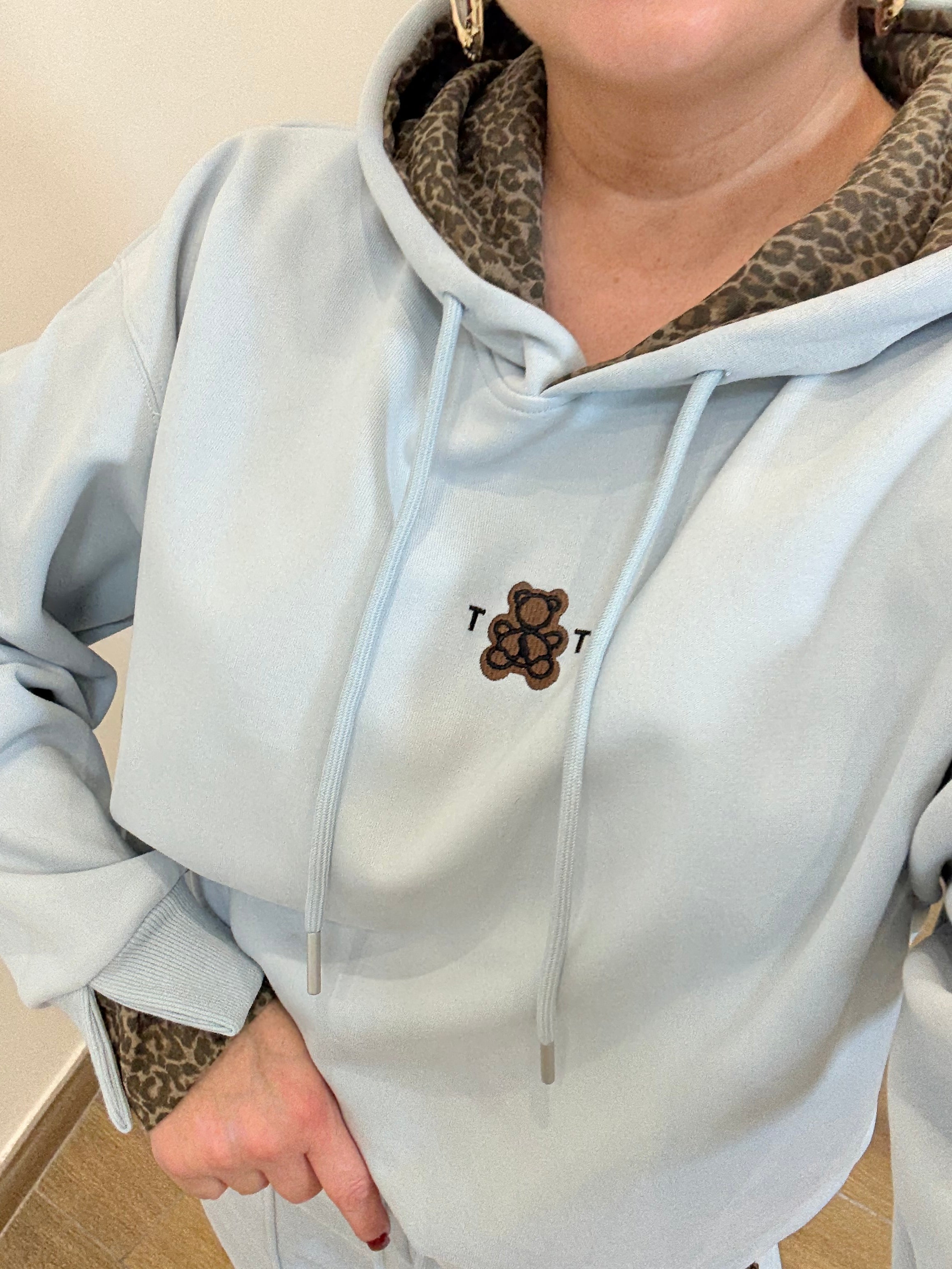 Coordinato tuta Teddy azzurro