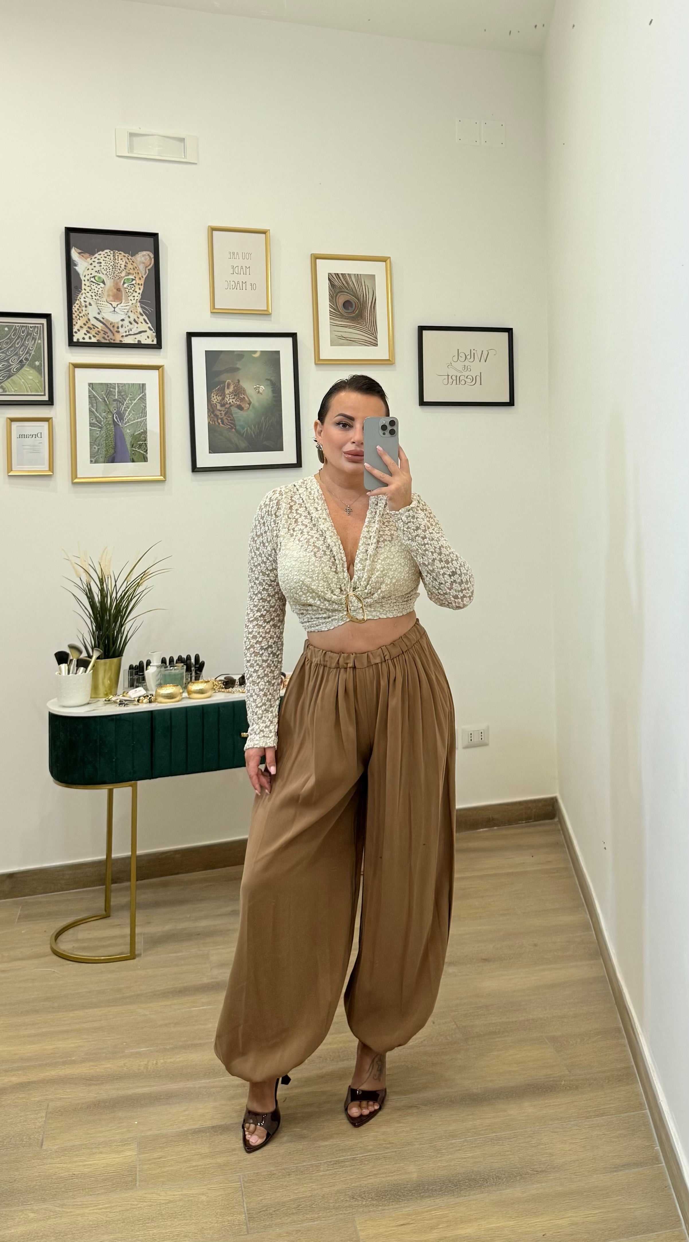 Pantalone morbido biscotto
