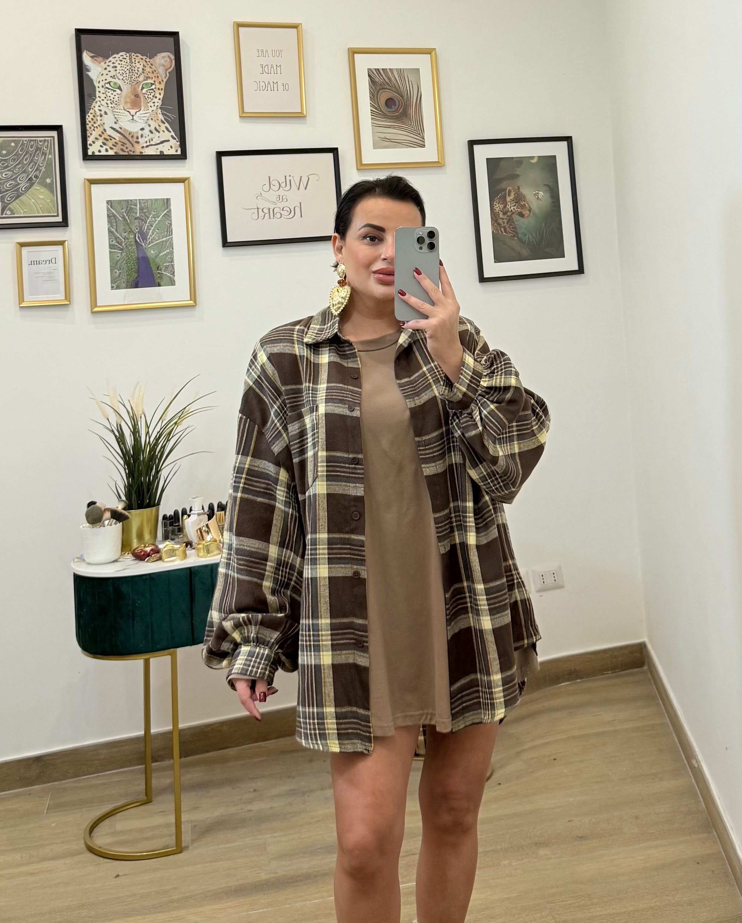 Camicia flanella ballon marrone