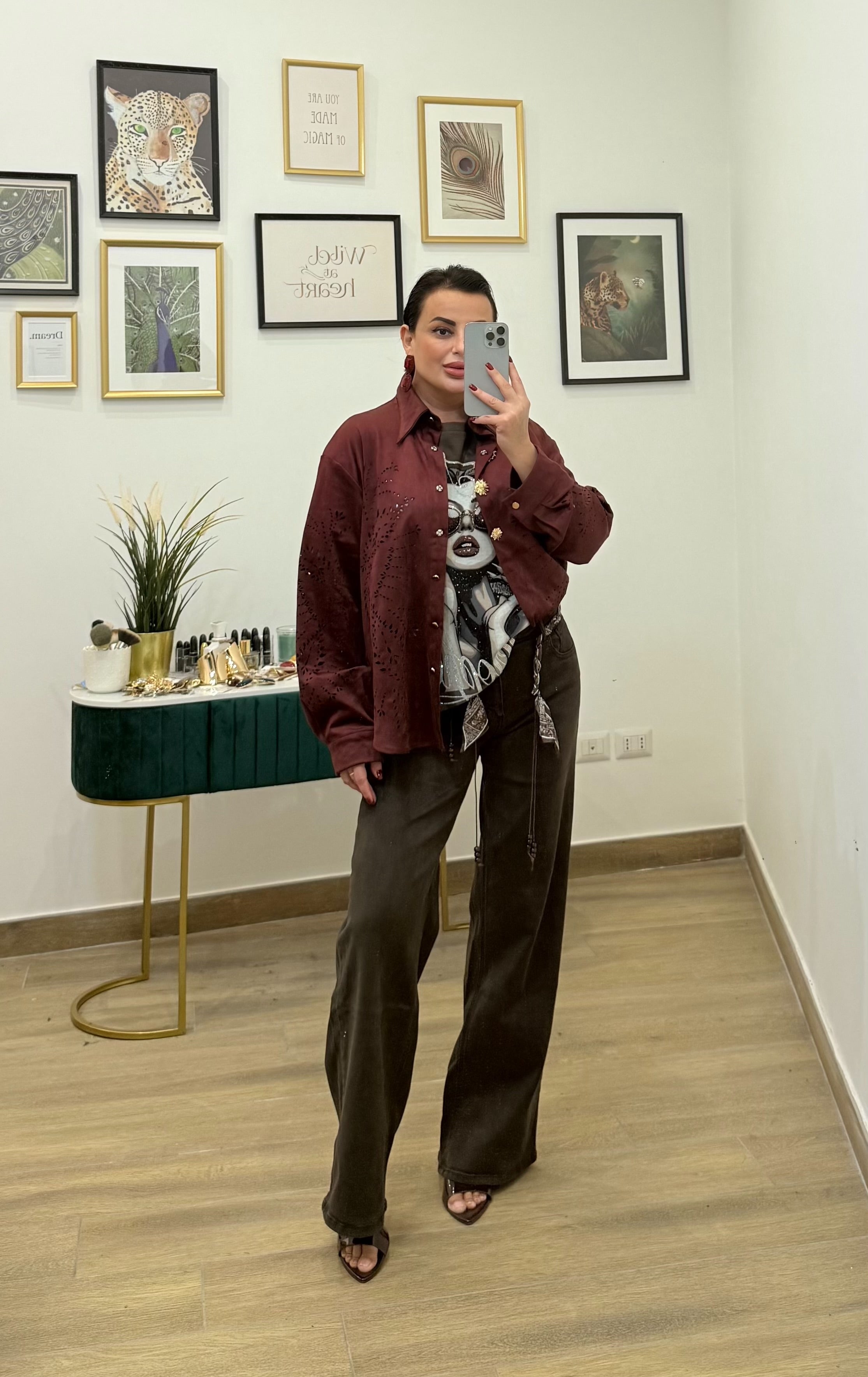 Camicia eco camoscio bordo’