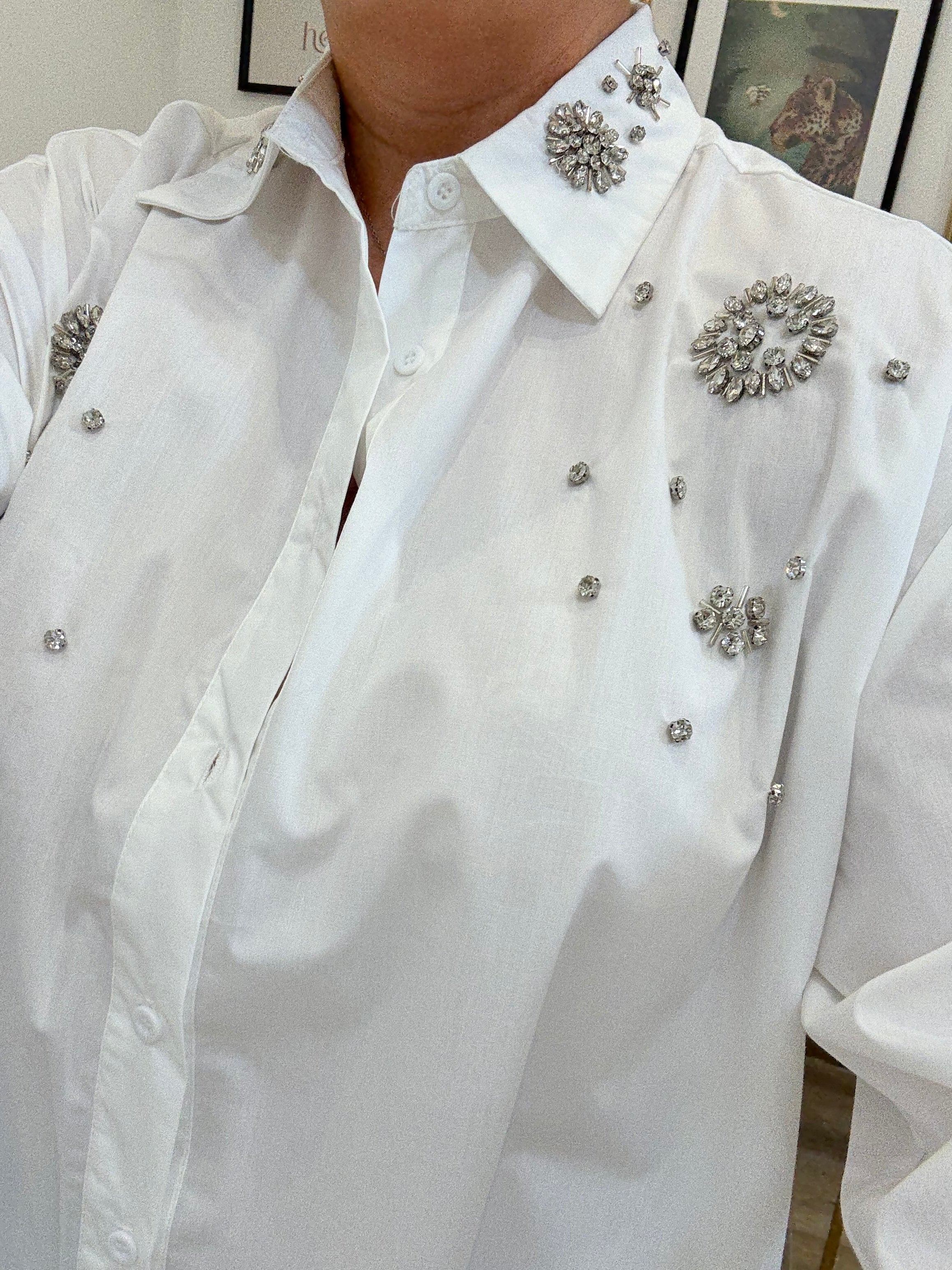 Camicia Swarovski bianca