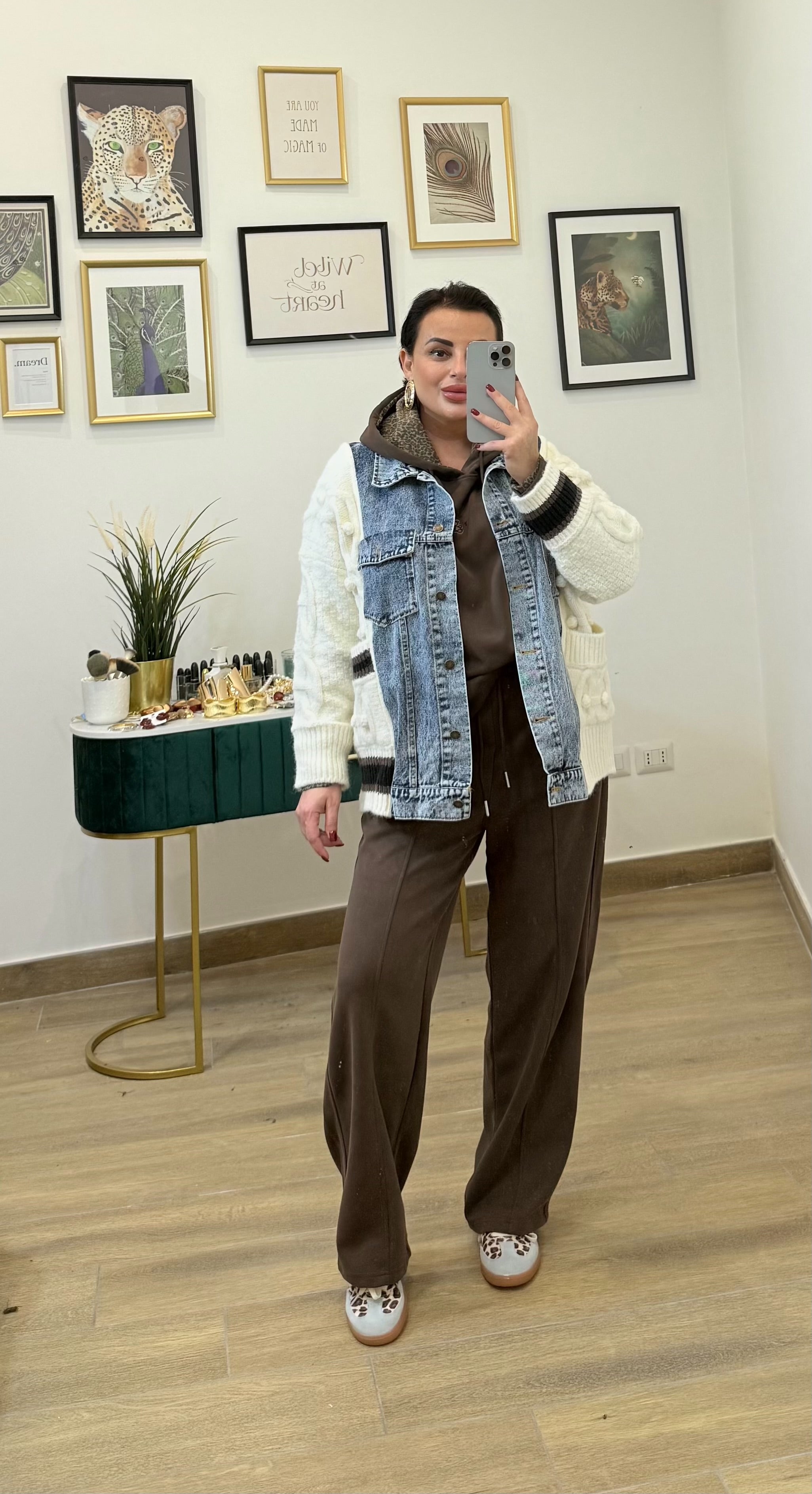 Giubbino Denim lana burro