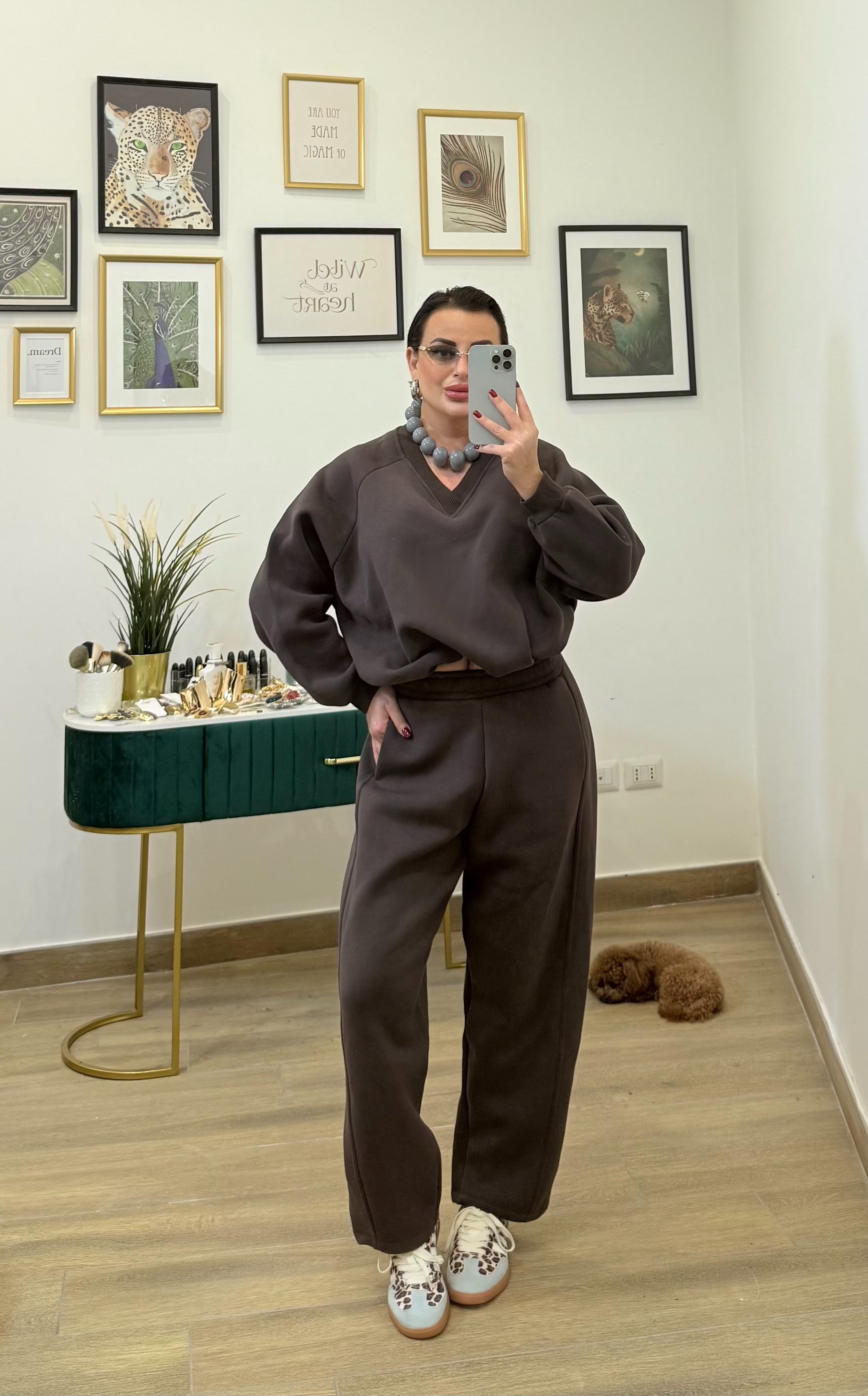 Coordinato tuta Ballon marrone