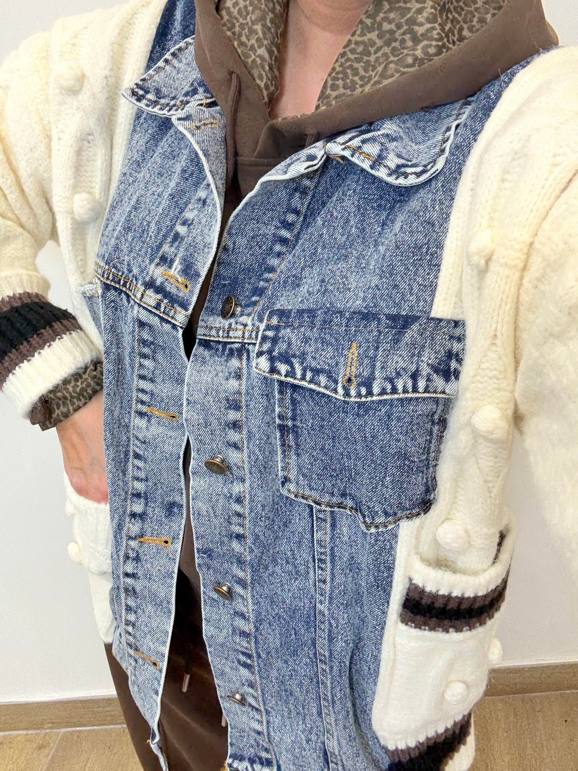 Giubbino Denim lana burro