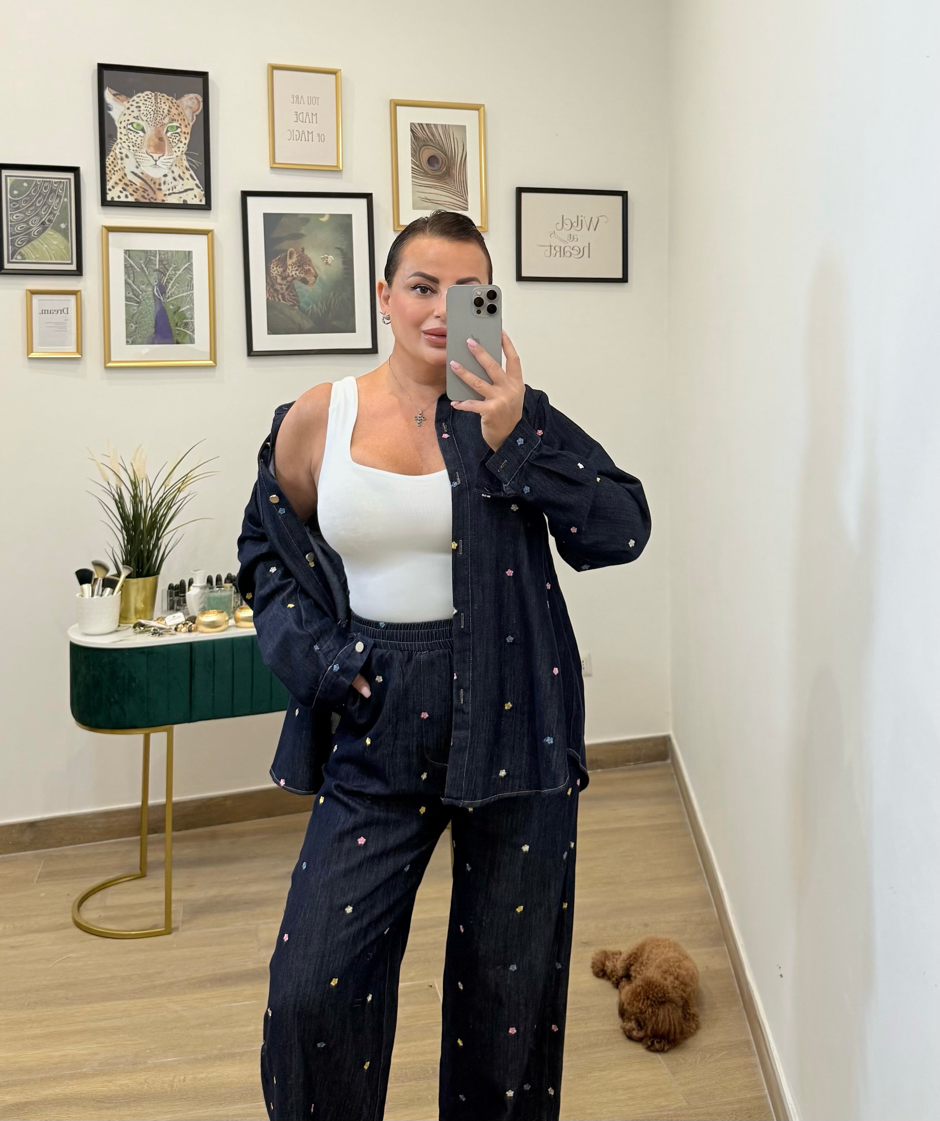 Coordinato Denim fiore