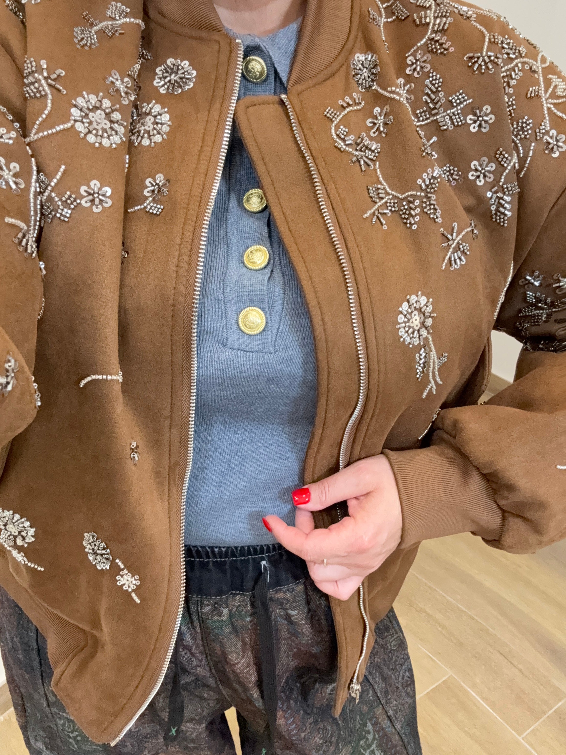 Bomber Astrale cuoio