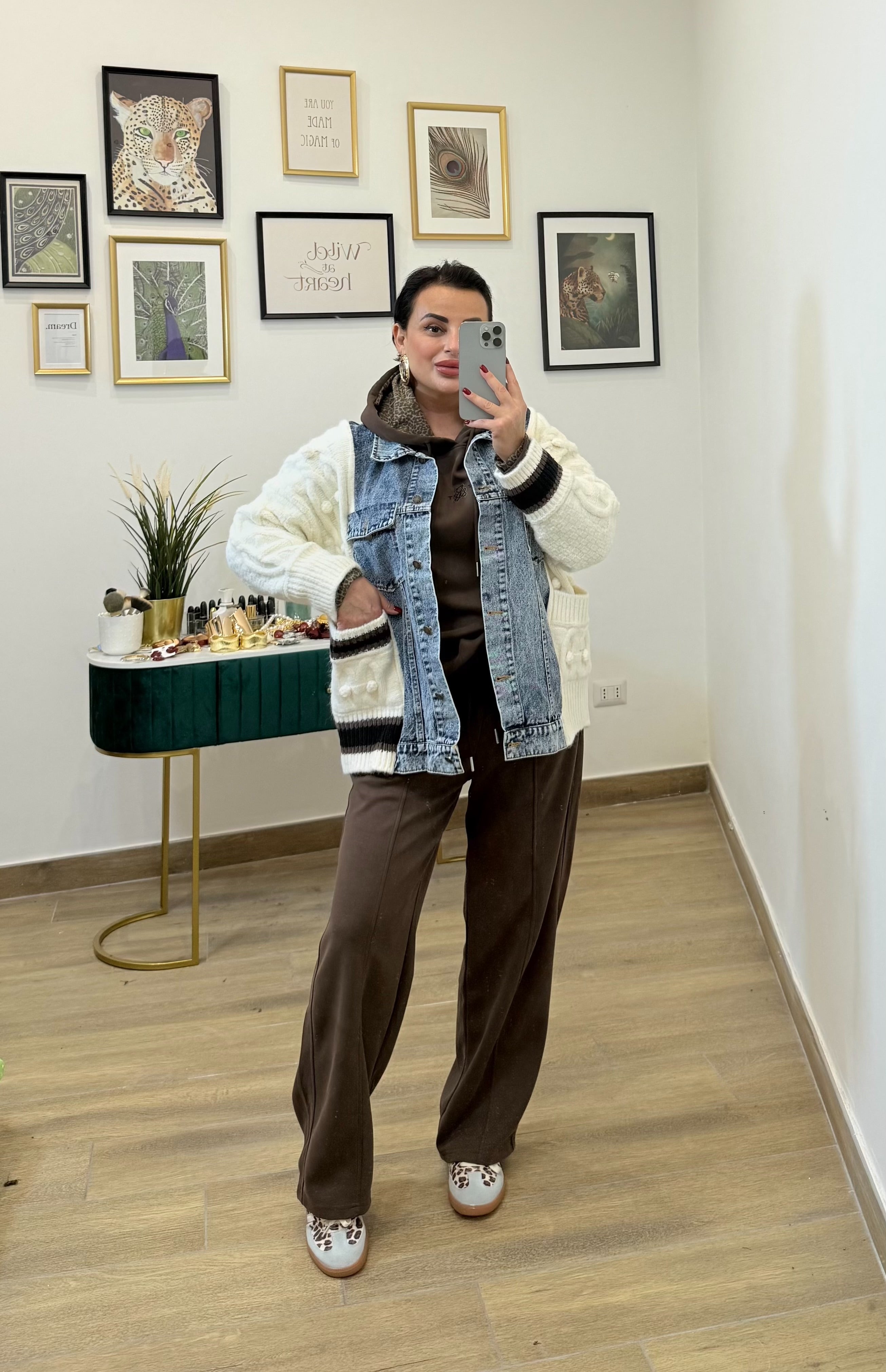 Giubbino Denim lana burro