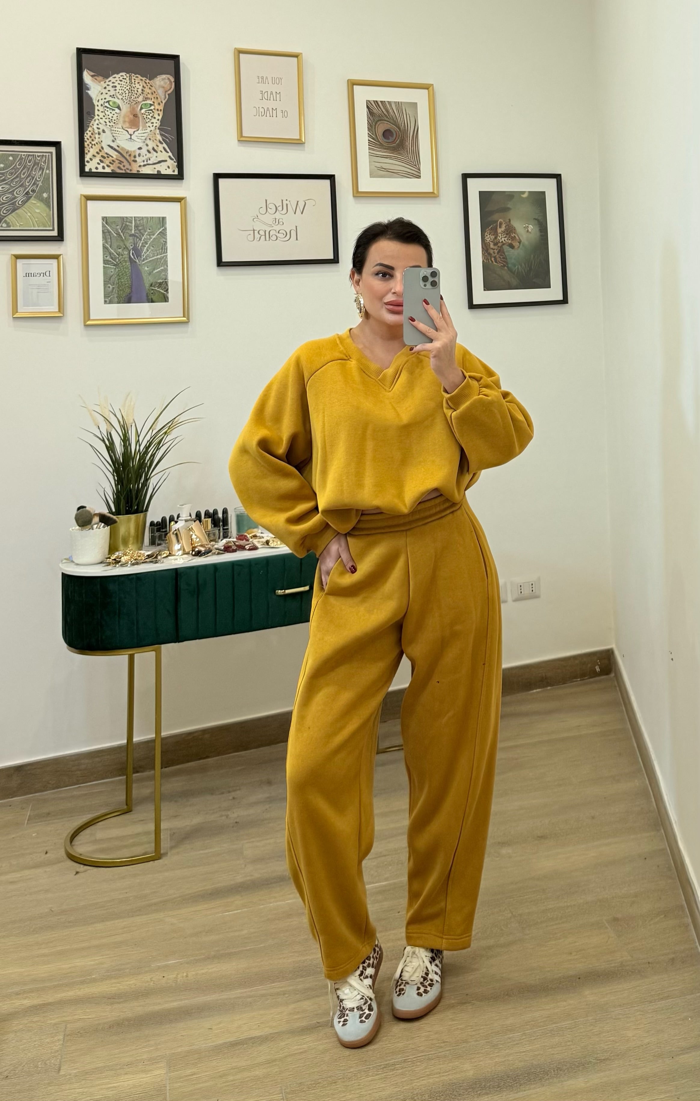 Coordinato tuta ballon senape