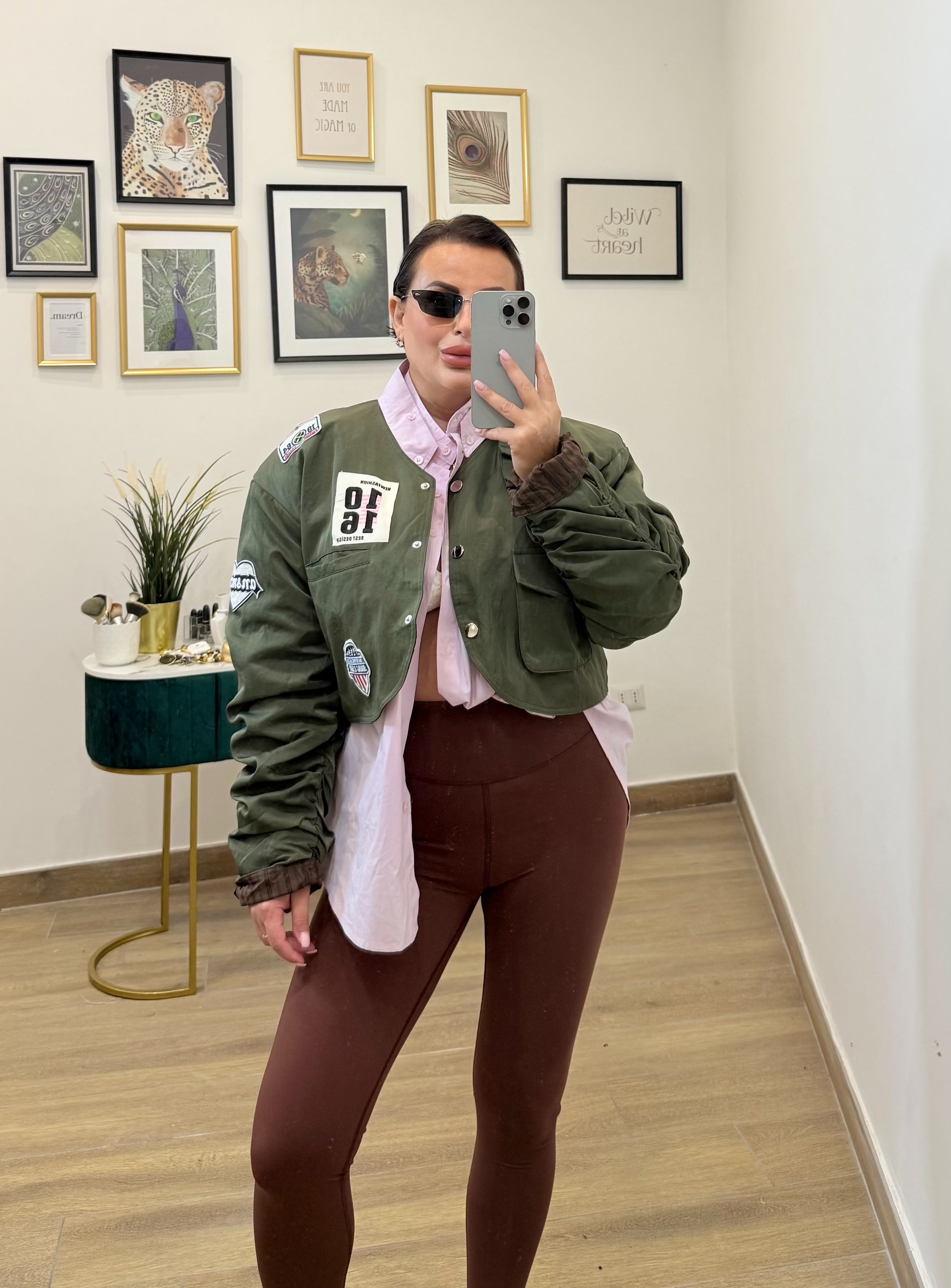 Bomber crop verde