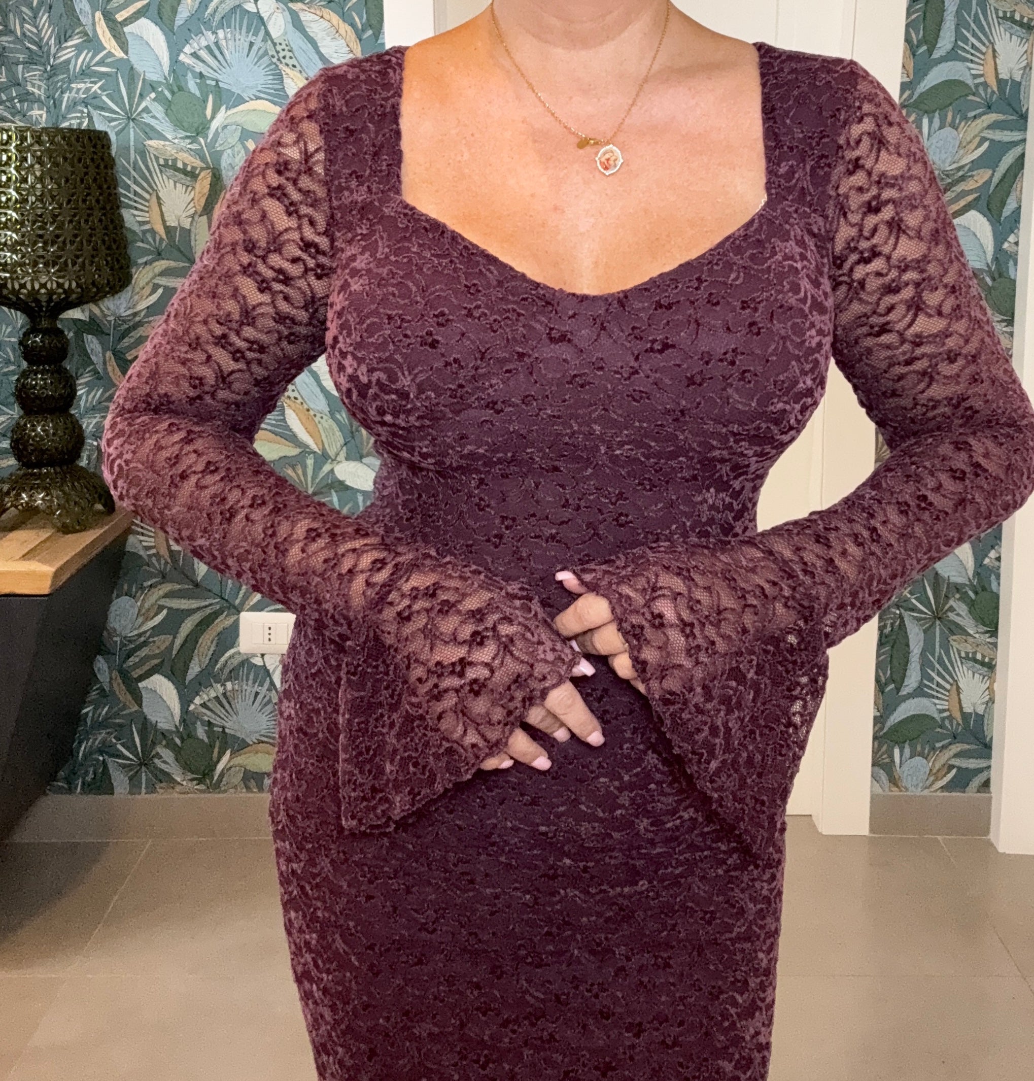 Abito scollo cuore bordo’