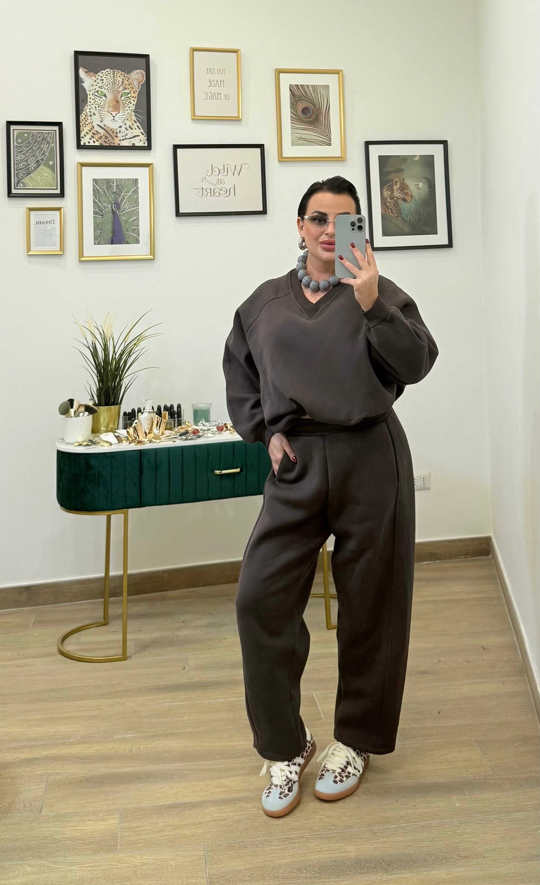 Coordinato tuta Ballon marrone