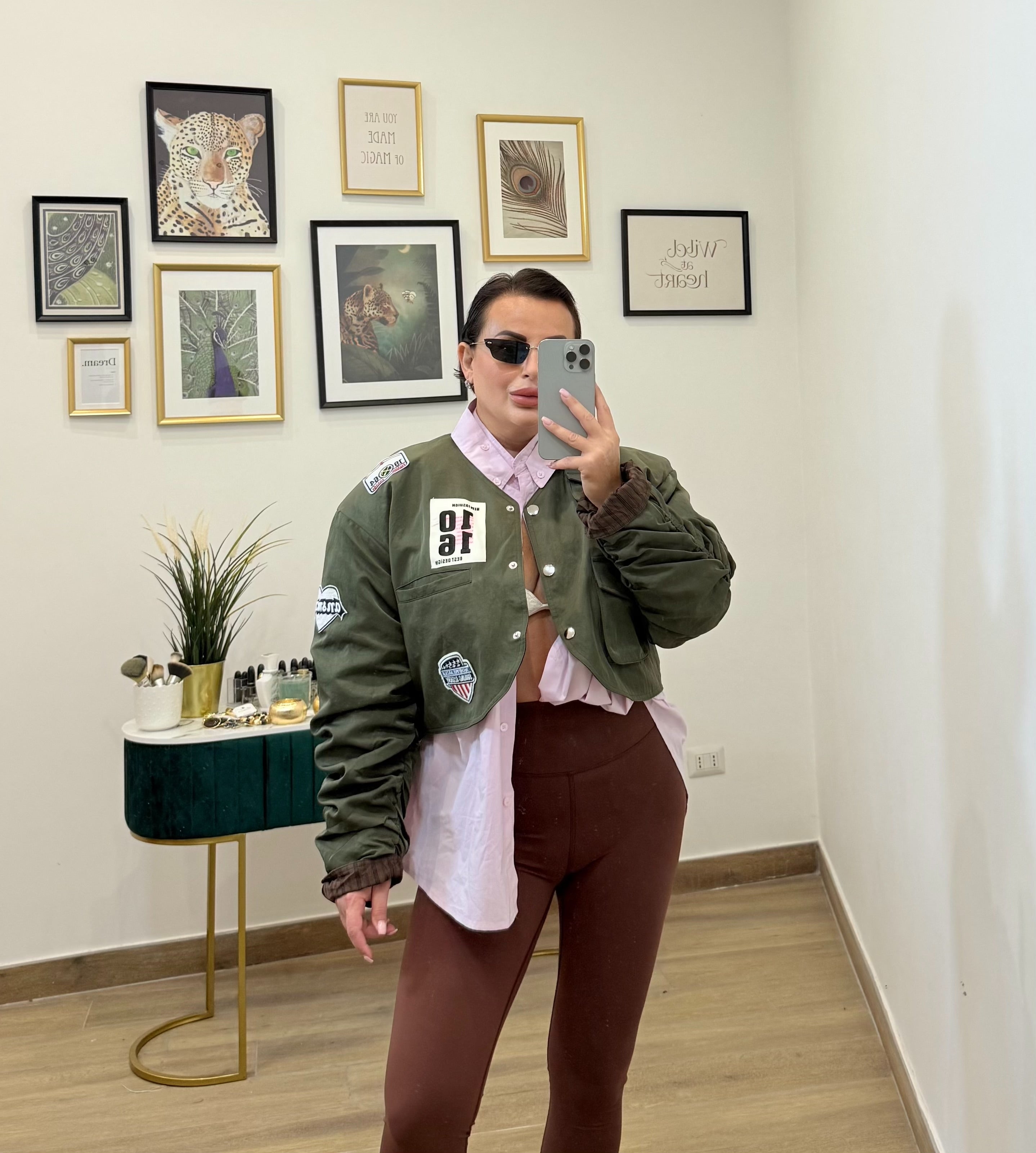 Bomber crop verde