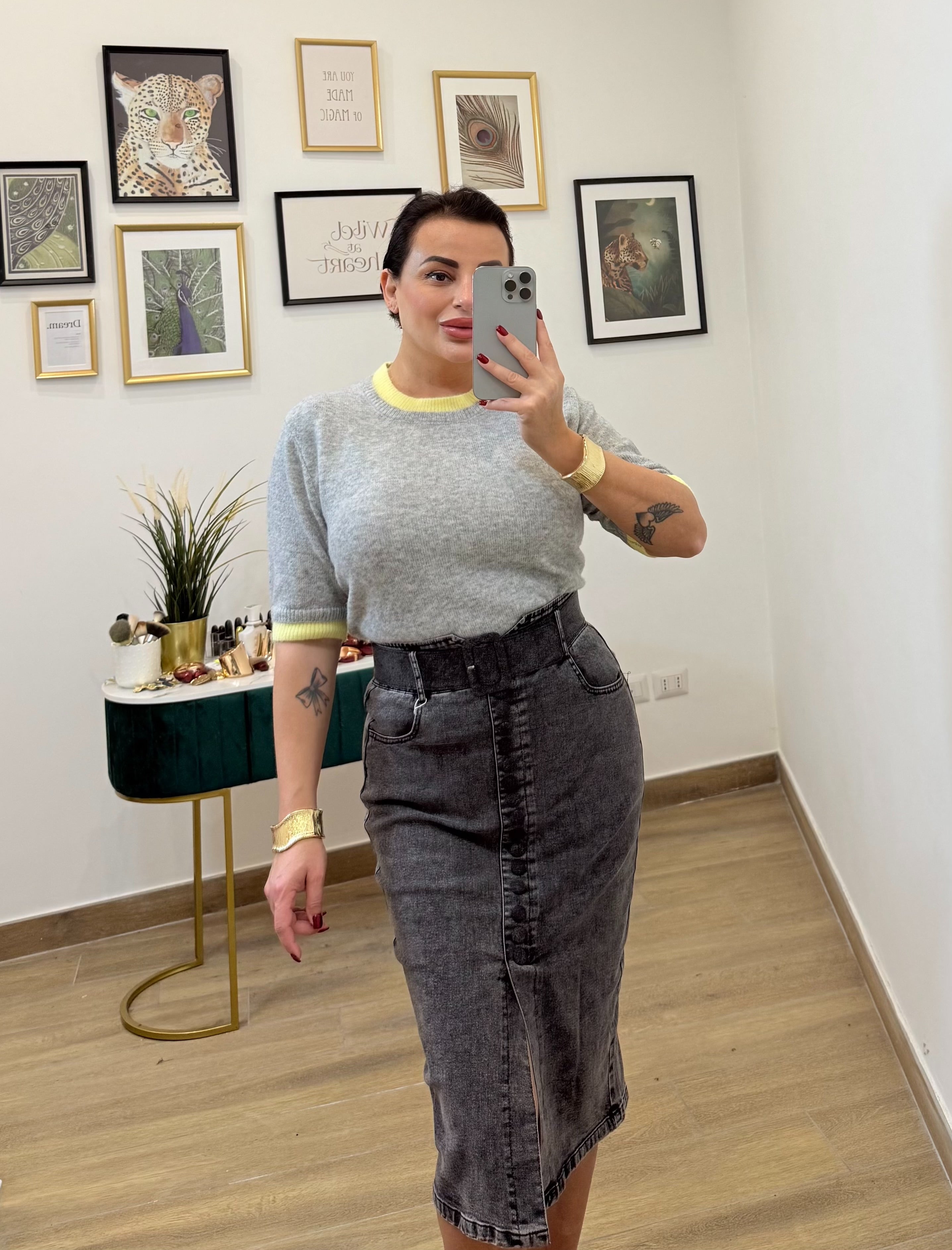 Maglione peluche grigio