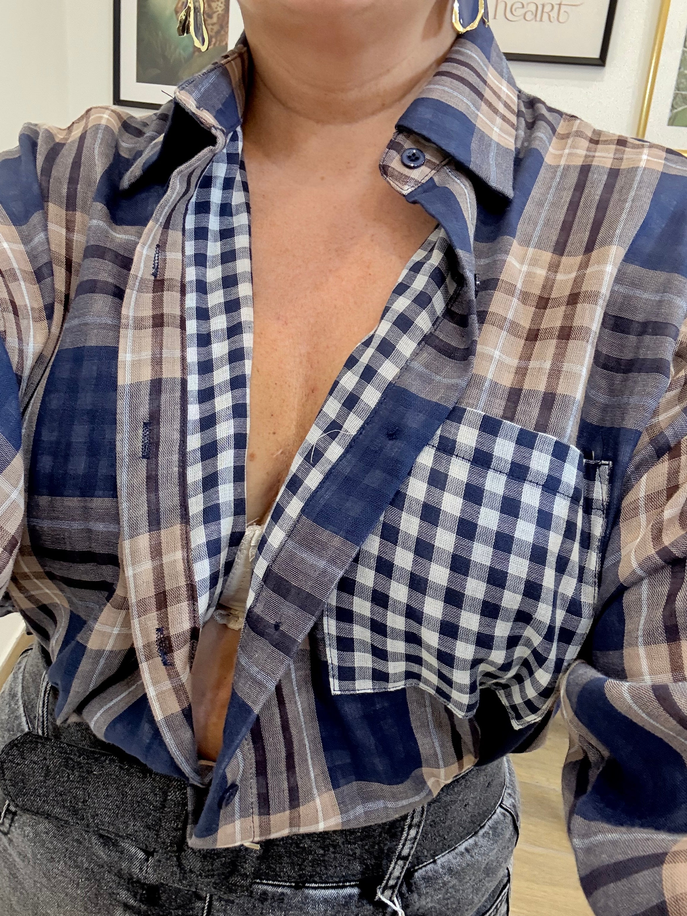 Camicia quadri e quadretti notte