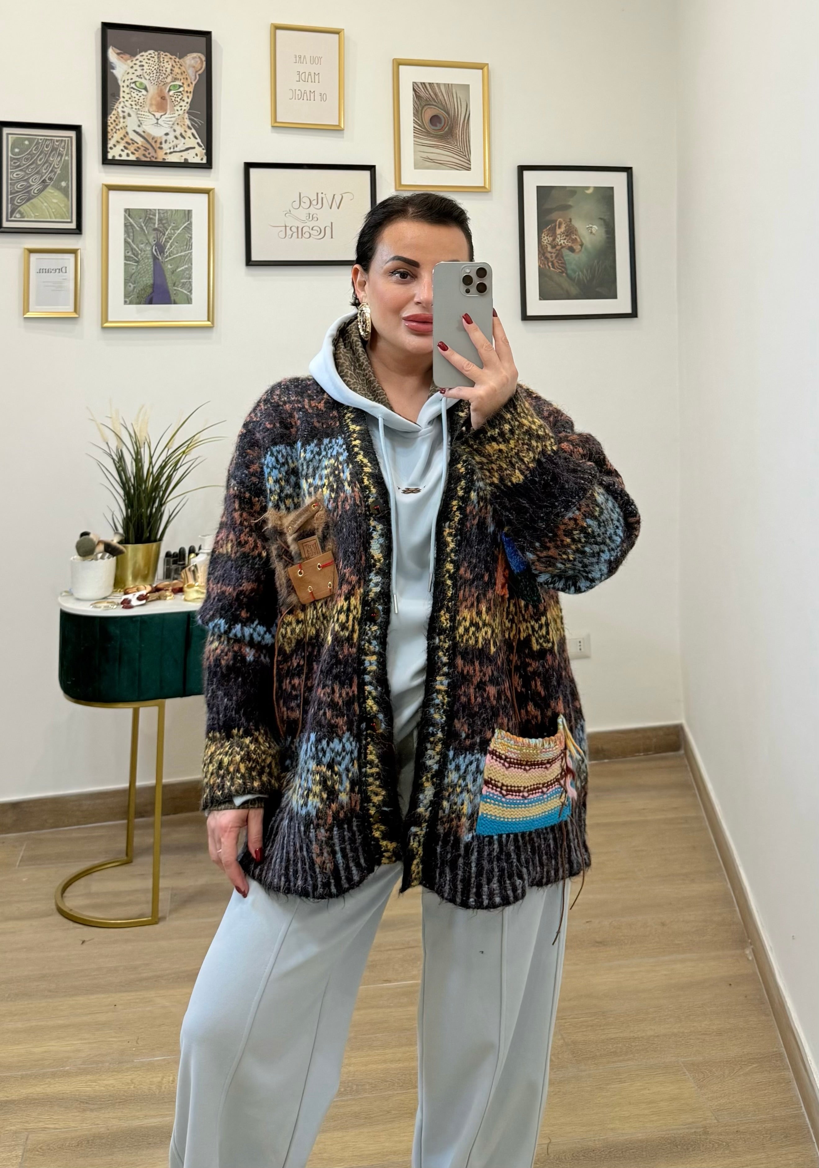 Cardigan giubbino color