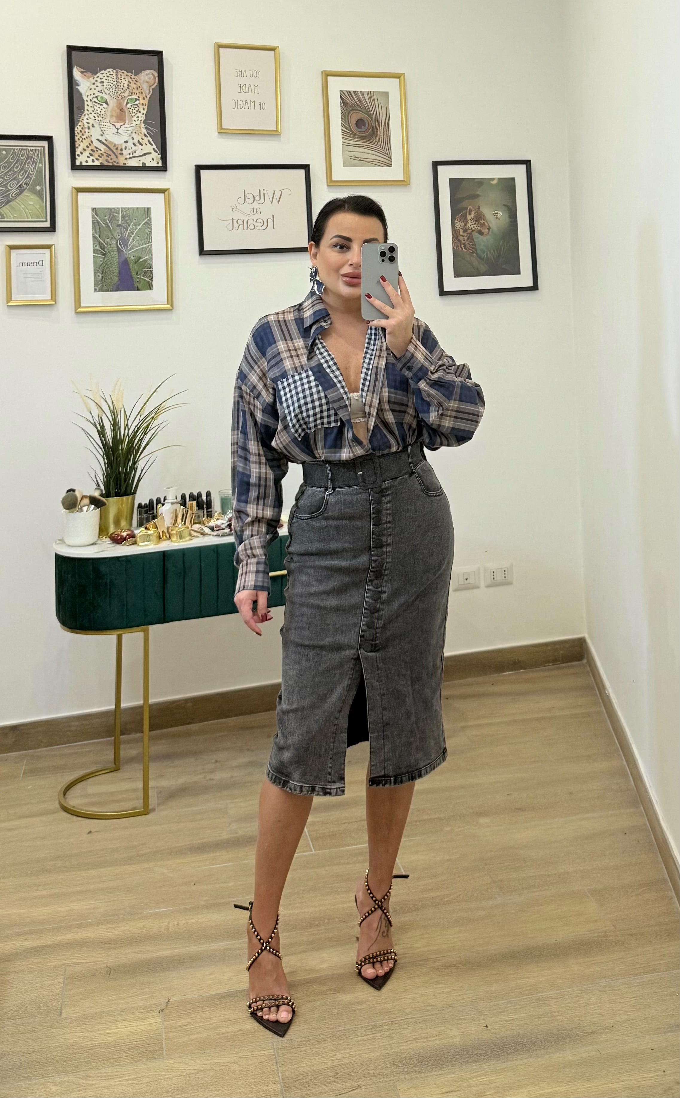 Camicia quadri e quadretti notte