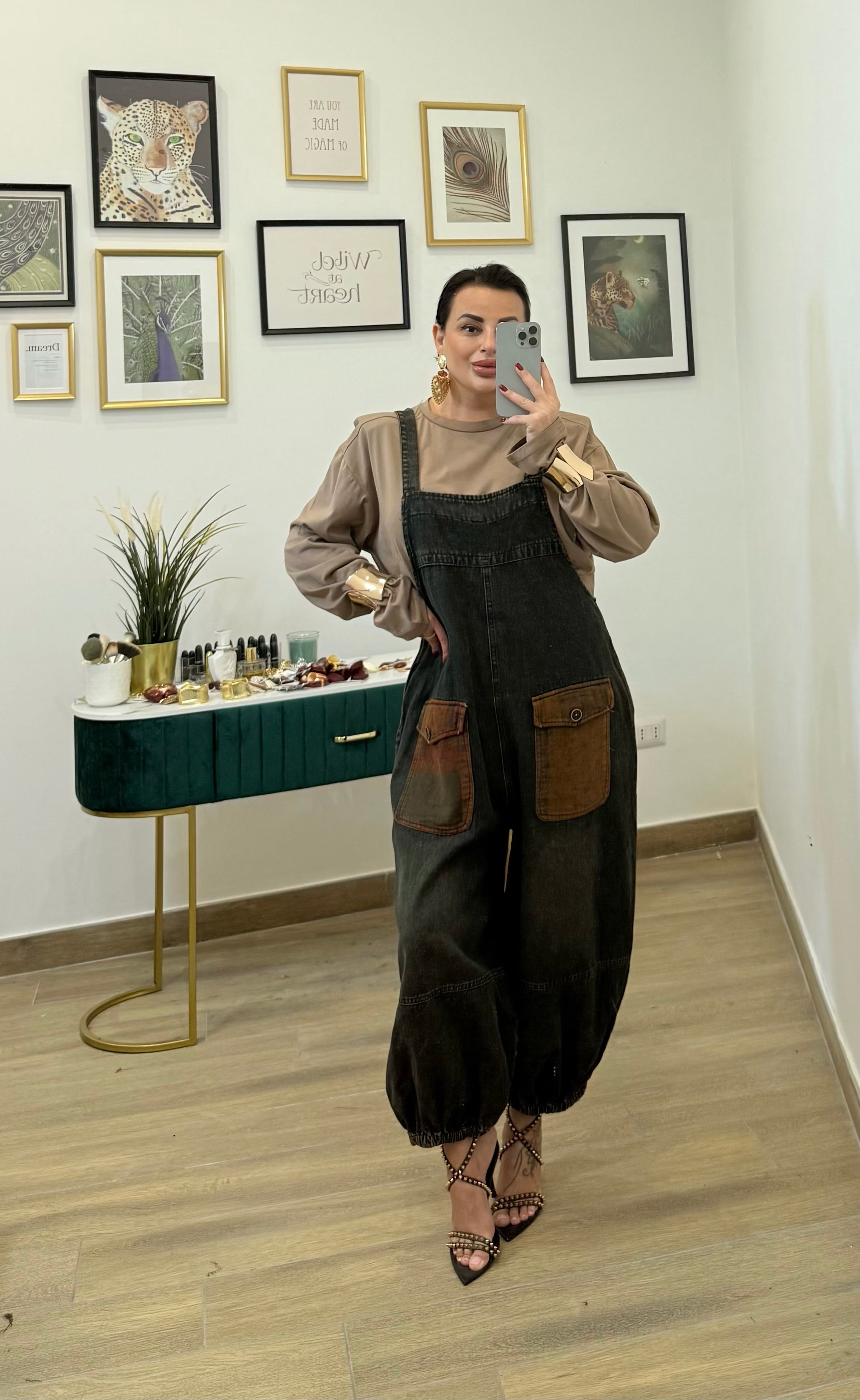 Salopette Denim tasche