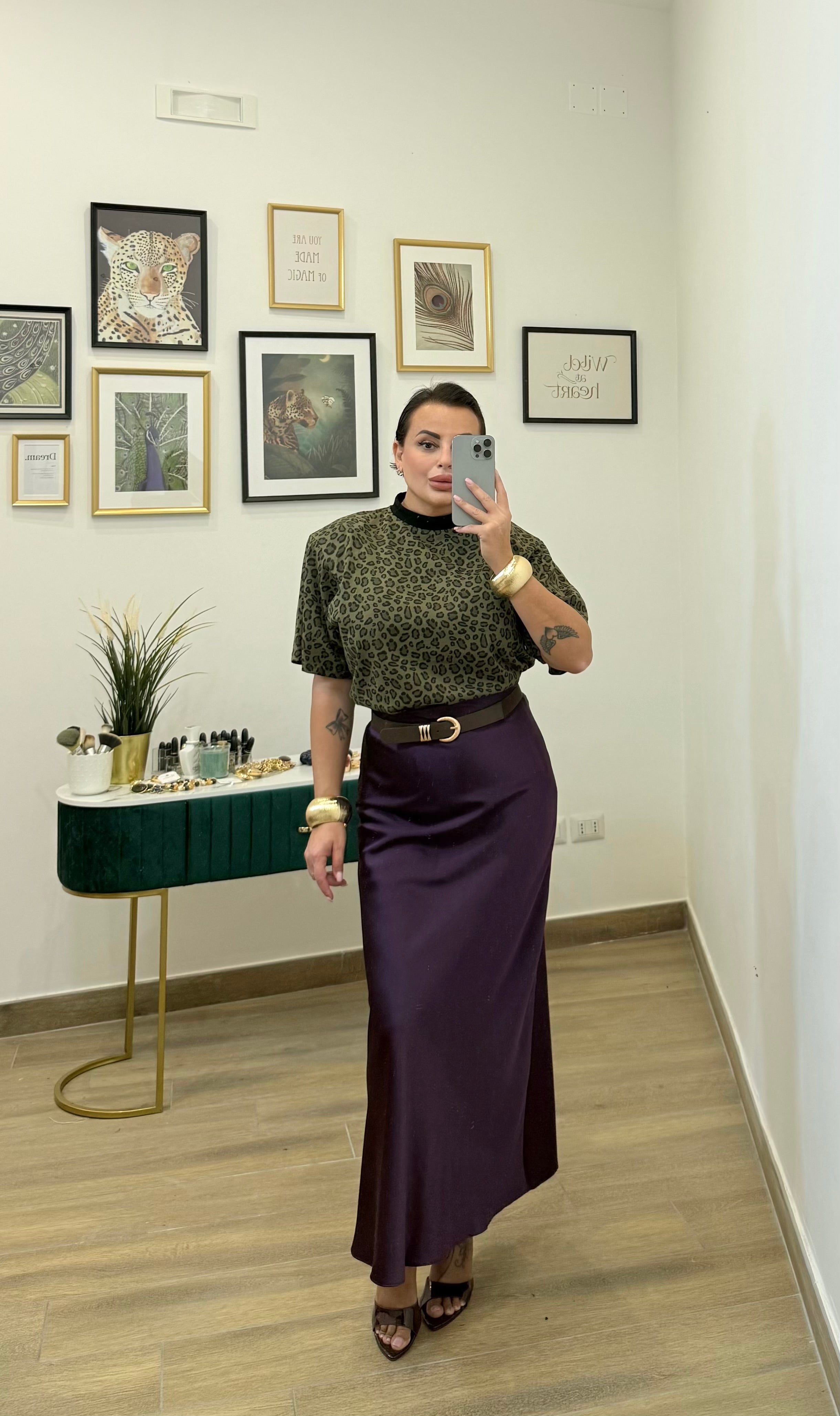 Maglia spalline maculata
