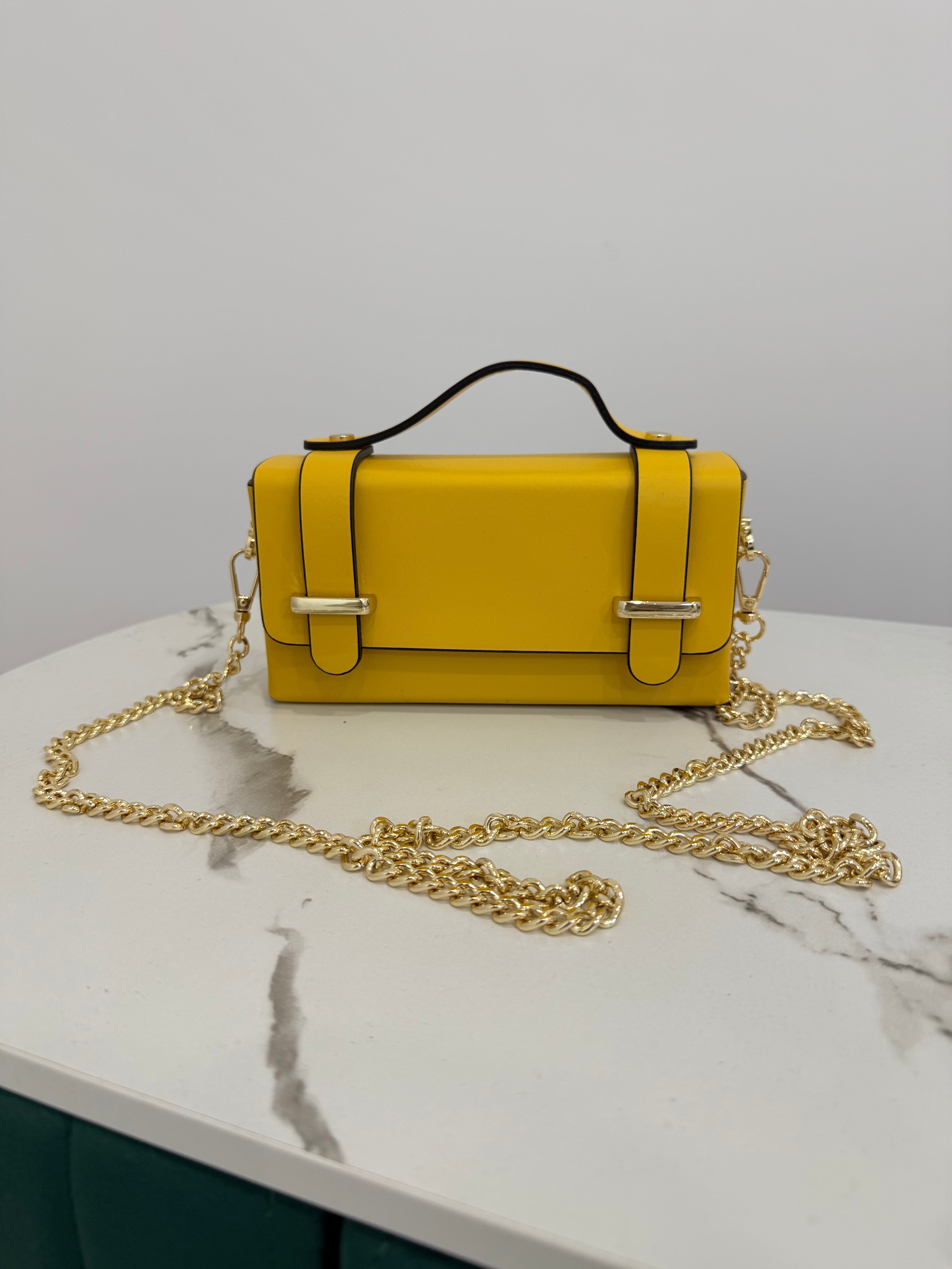 Borsetta vera pelle Yellow