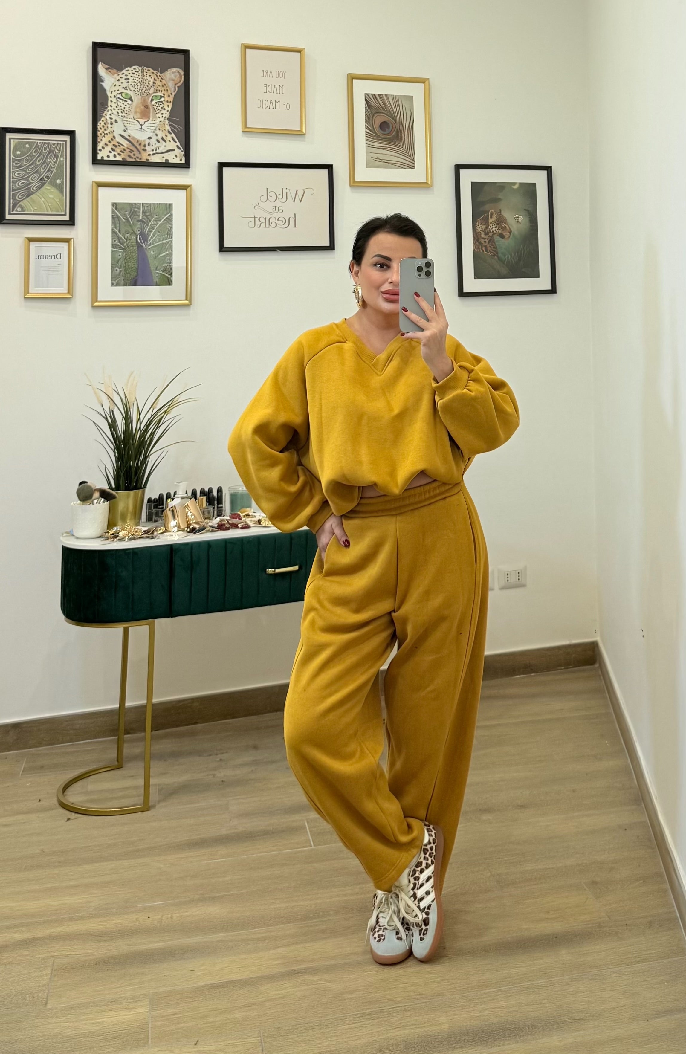 Coordinato tuta ballon senape