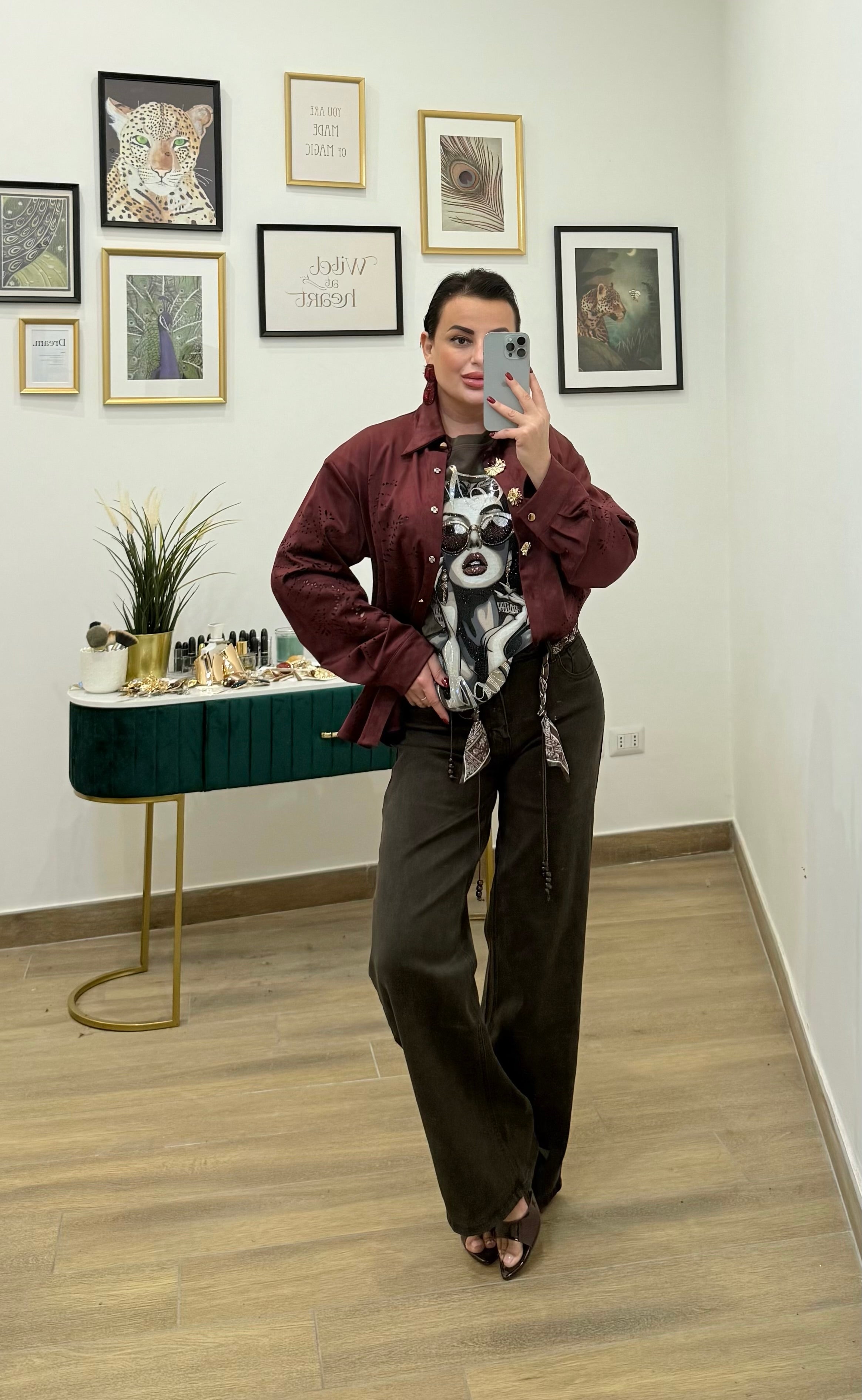 Camicia eco camoscio bordo’