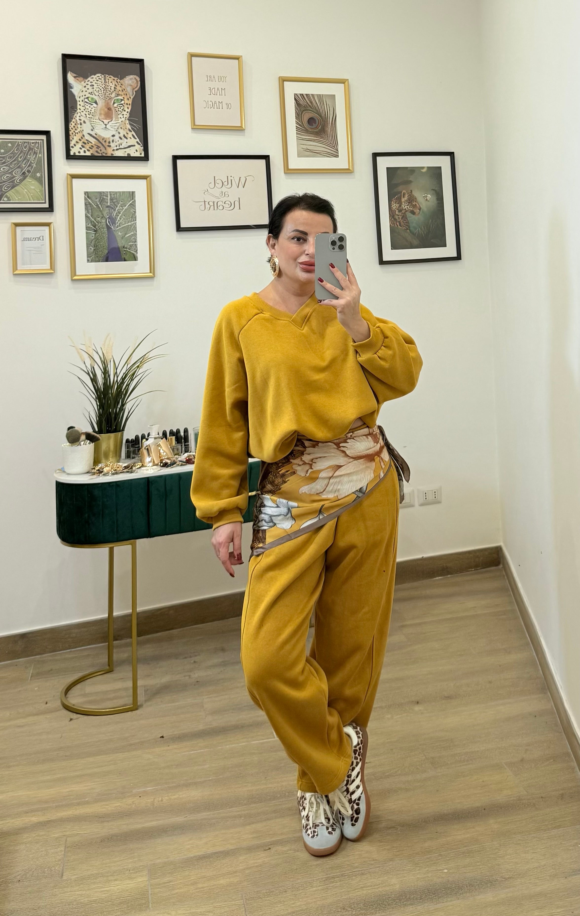 Coordinato tuta ballon senape