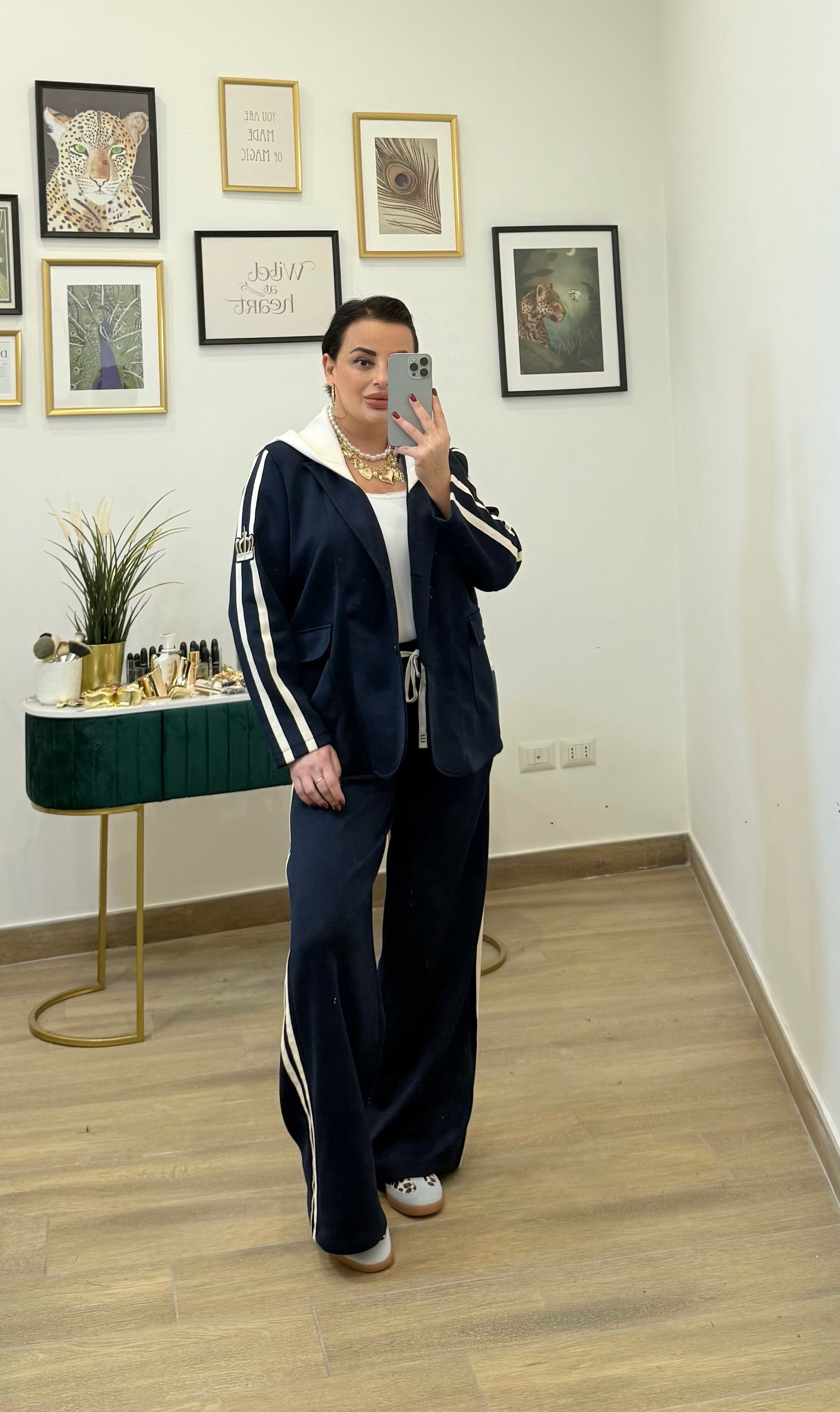 Coordinato tuta cappuccio blue