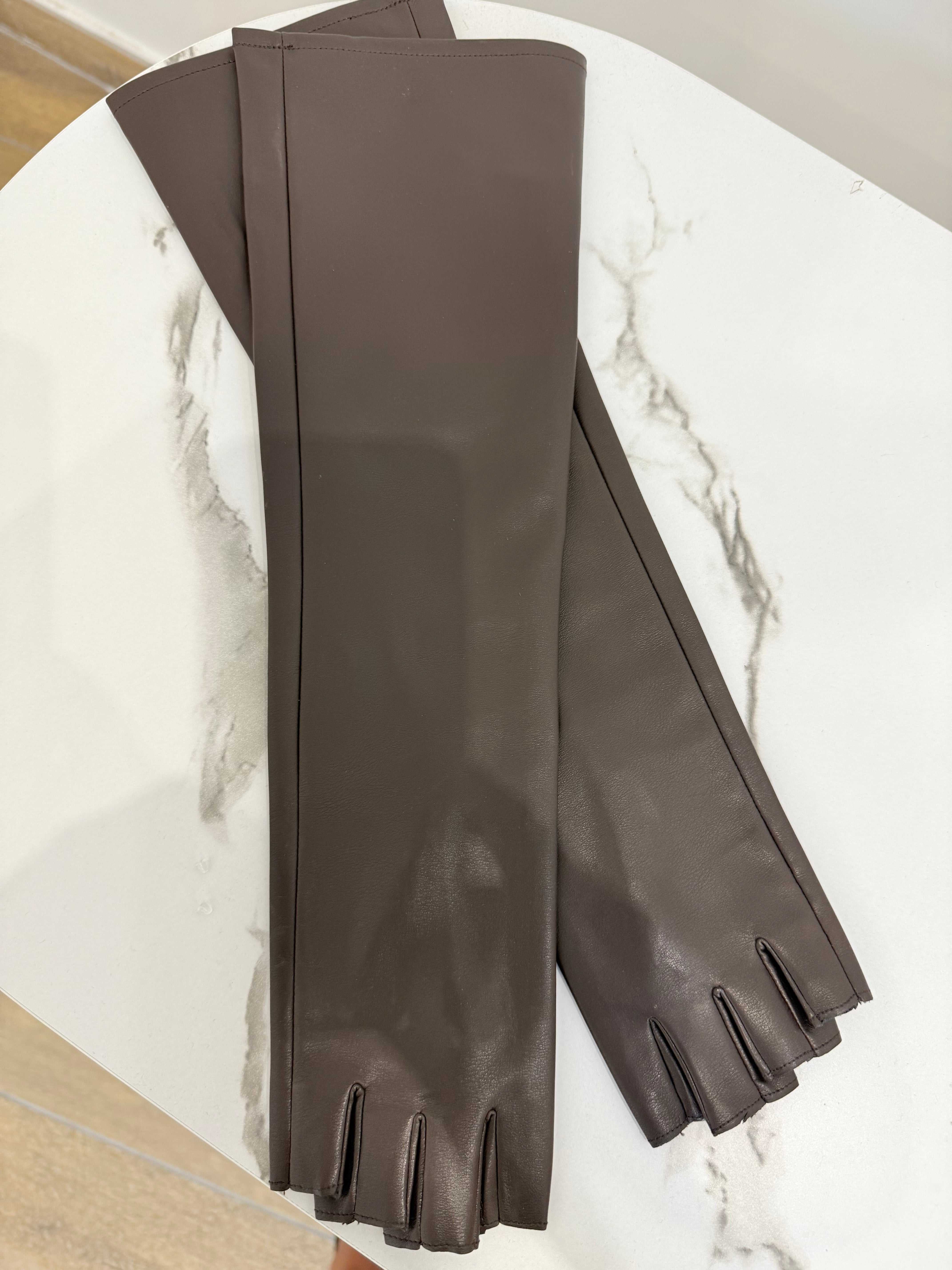 Guanti eco pelle Brown