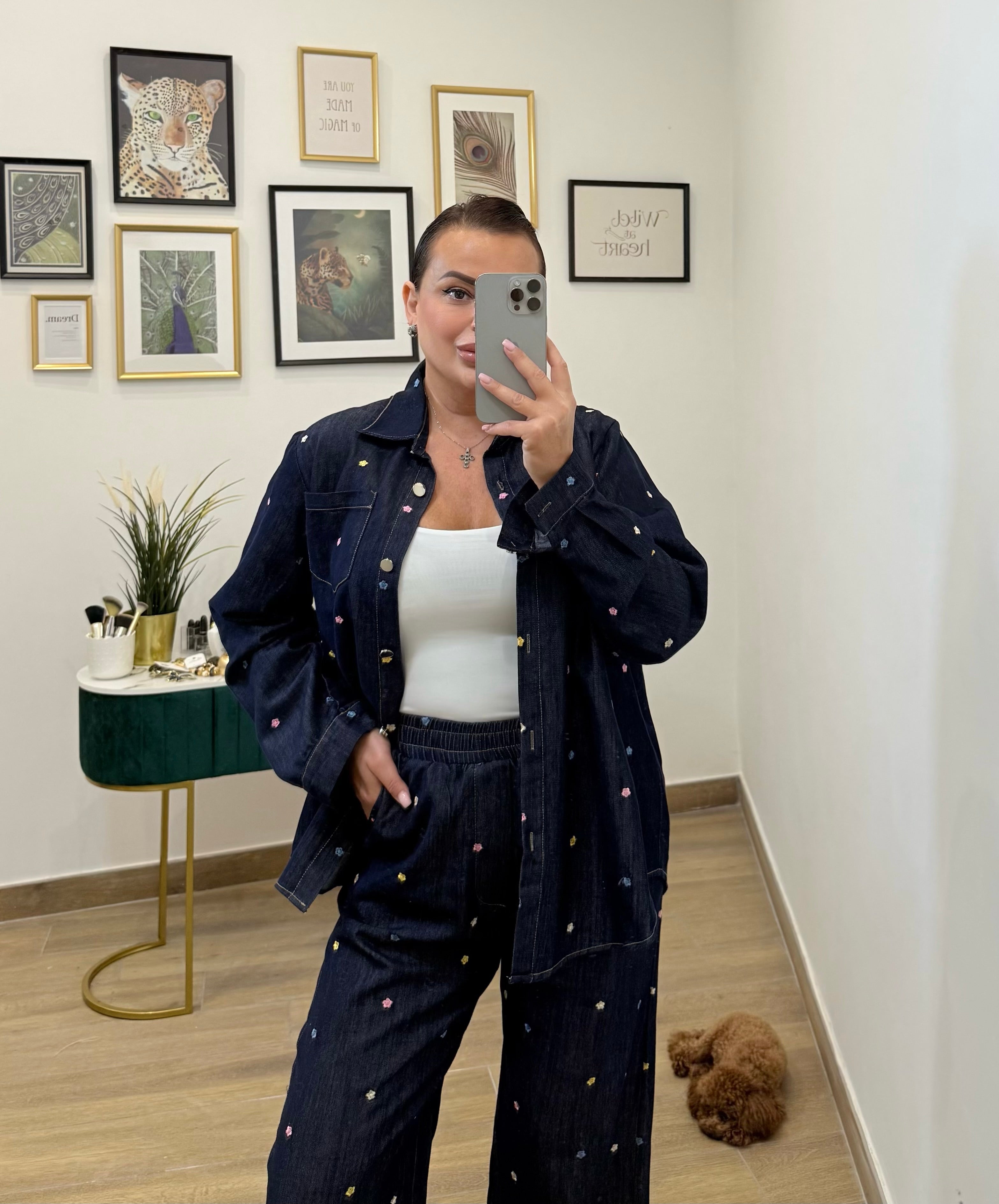 Coordinato Denim fiore