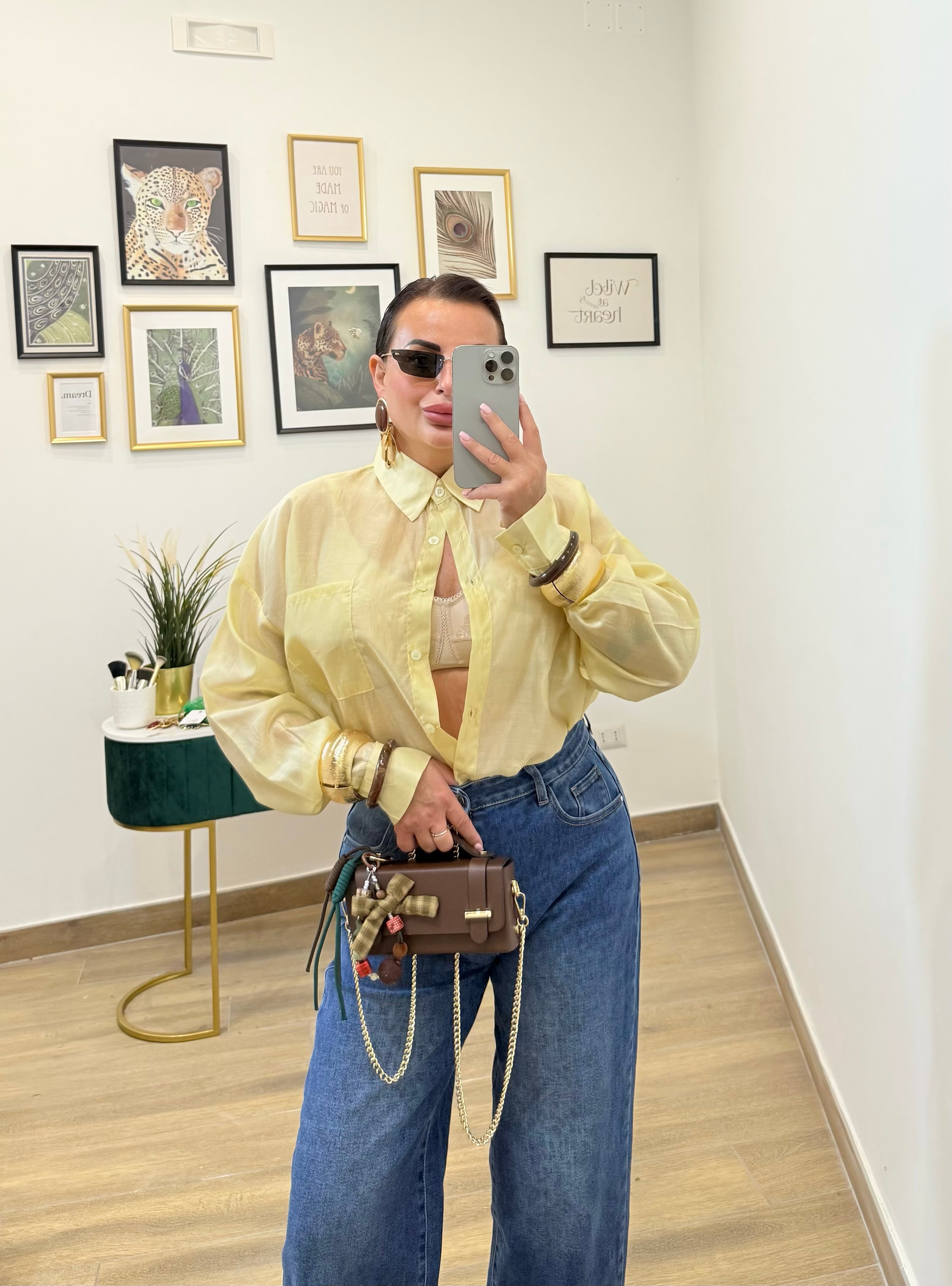 Camicia semi trasparente Yellow